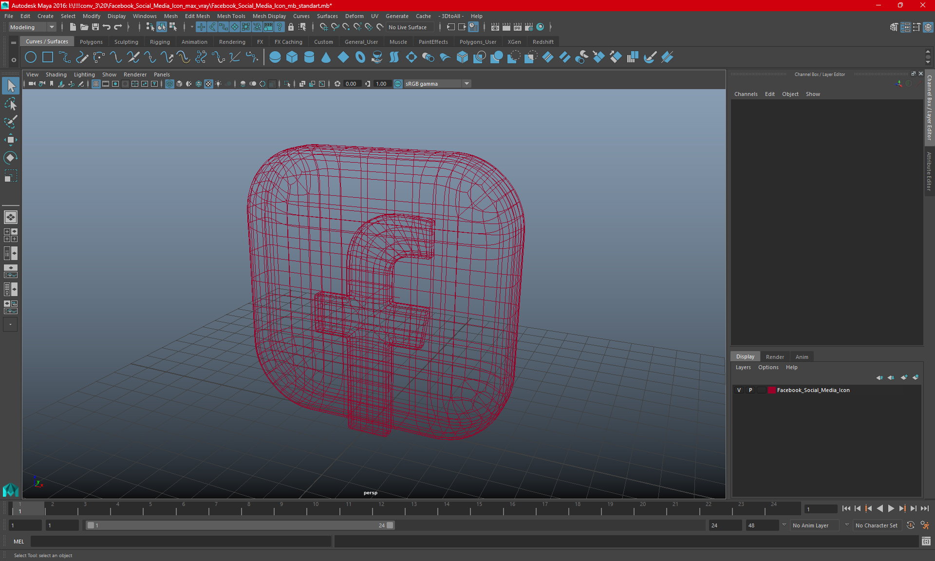 3D Facebook Social Media Icon