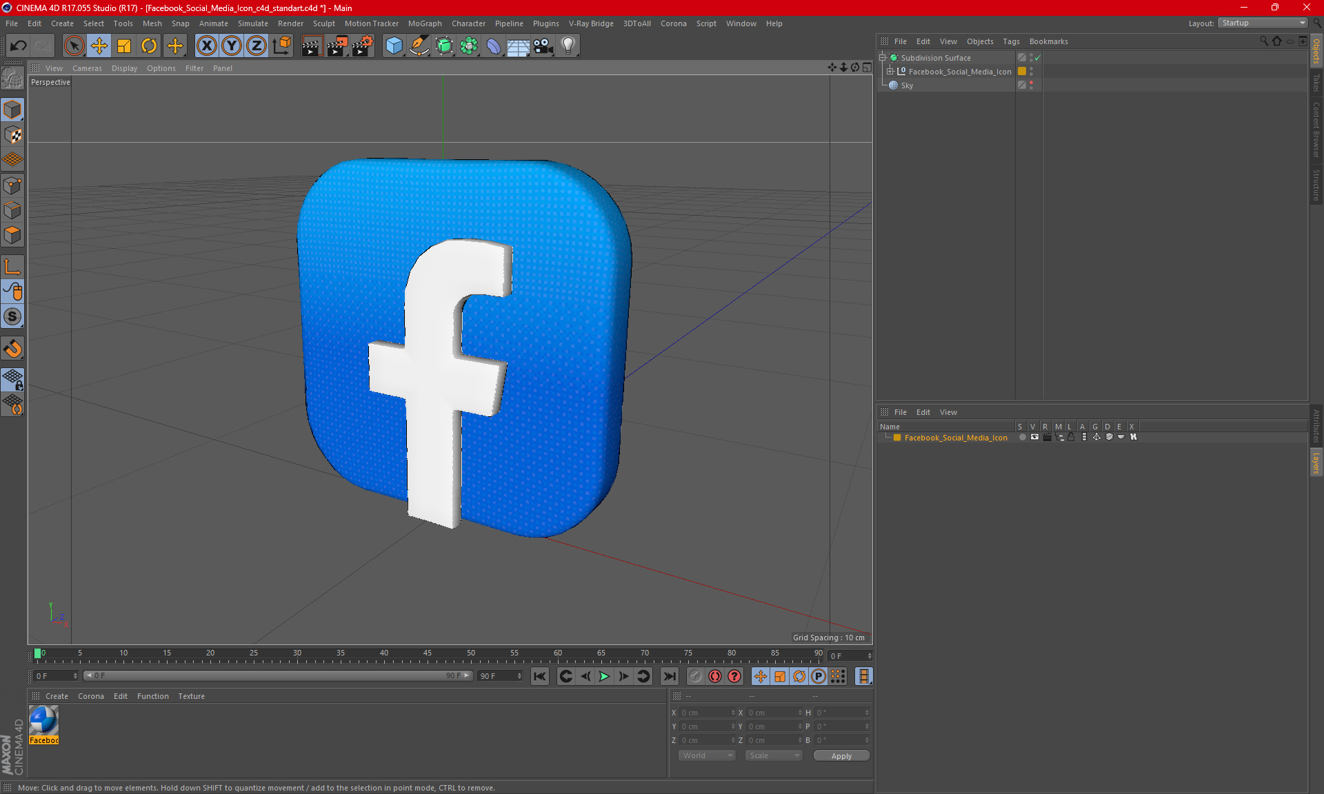 3D Facebook Social Media Icon