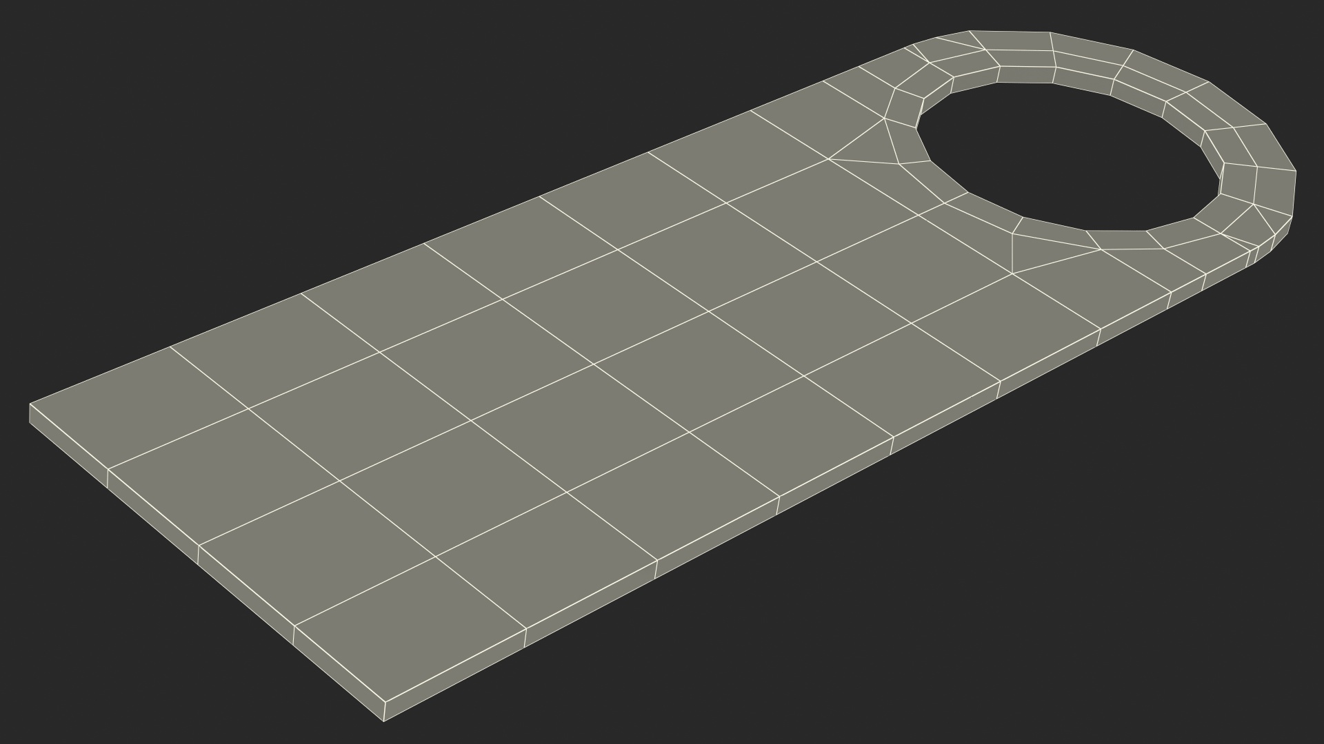 Hotel Door Hanger Blank Tag 3D