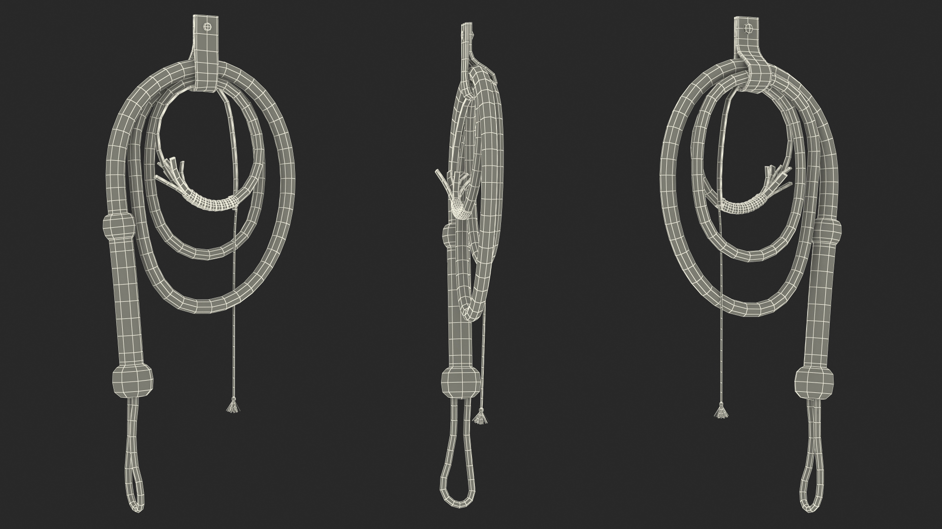 3D model Cowboy Black Whip with Holster