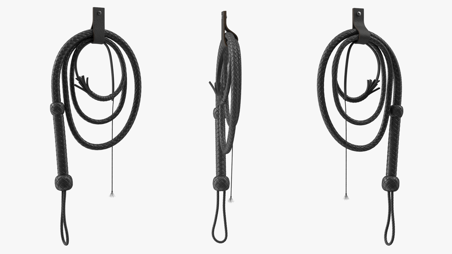 3D model Cowboy Black Whip with Holster