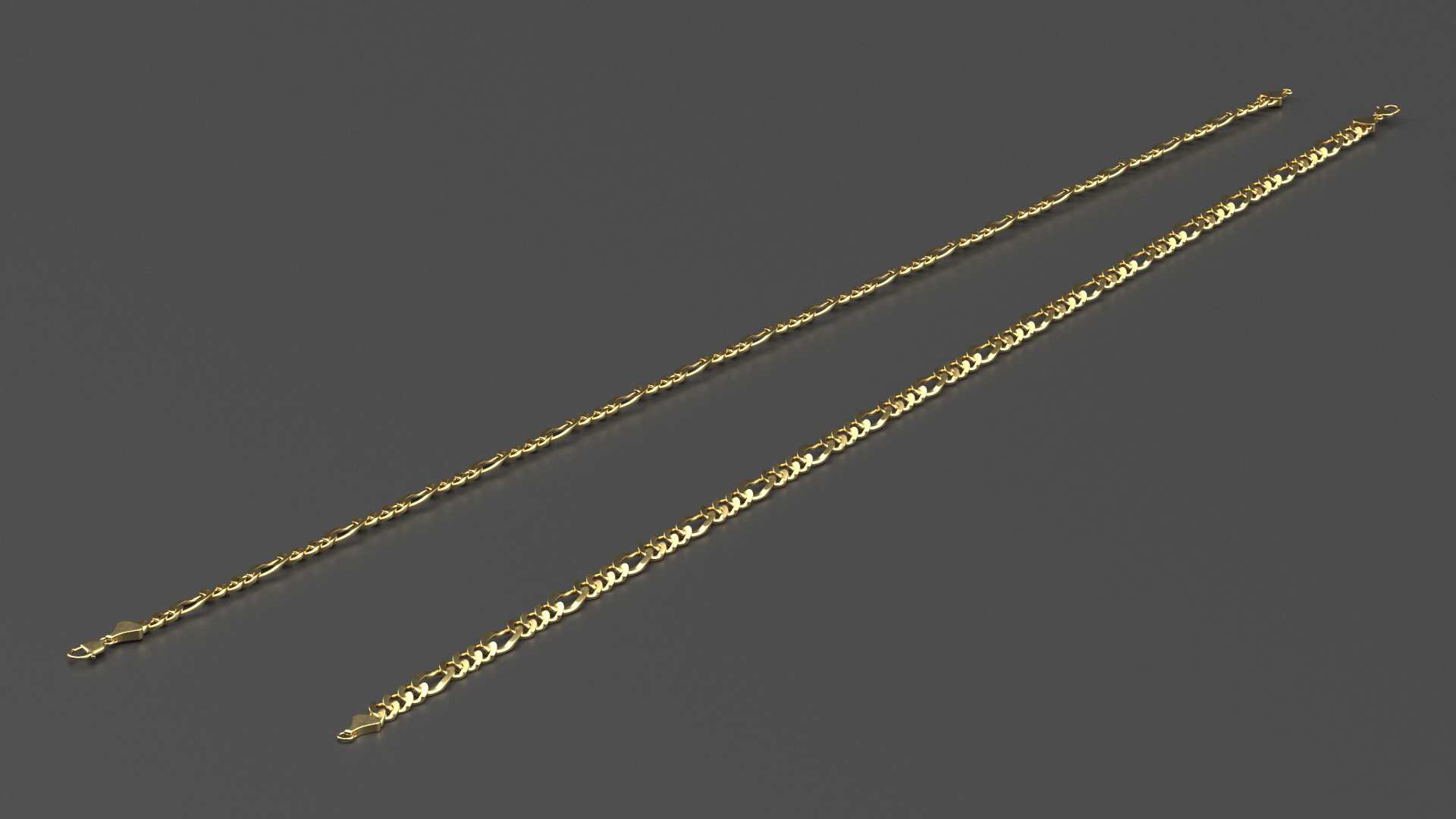 3D model Figaro Jewelry Chain Gold