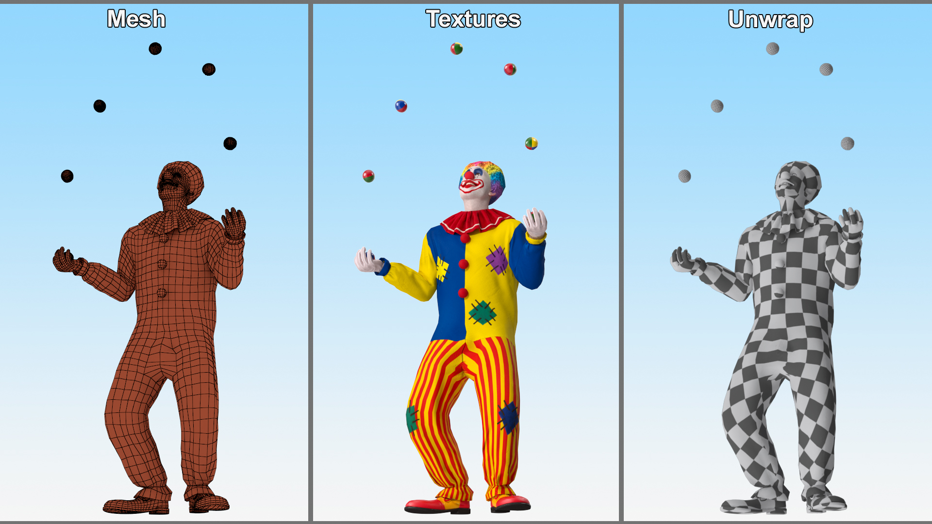 3D Clown with Balls