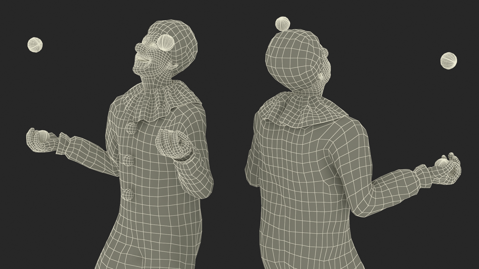 3D Clown with Balls