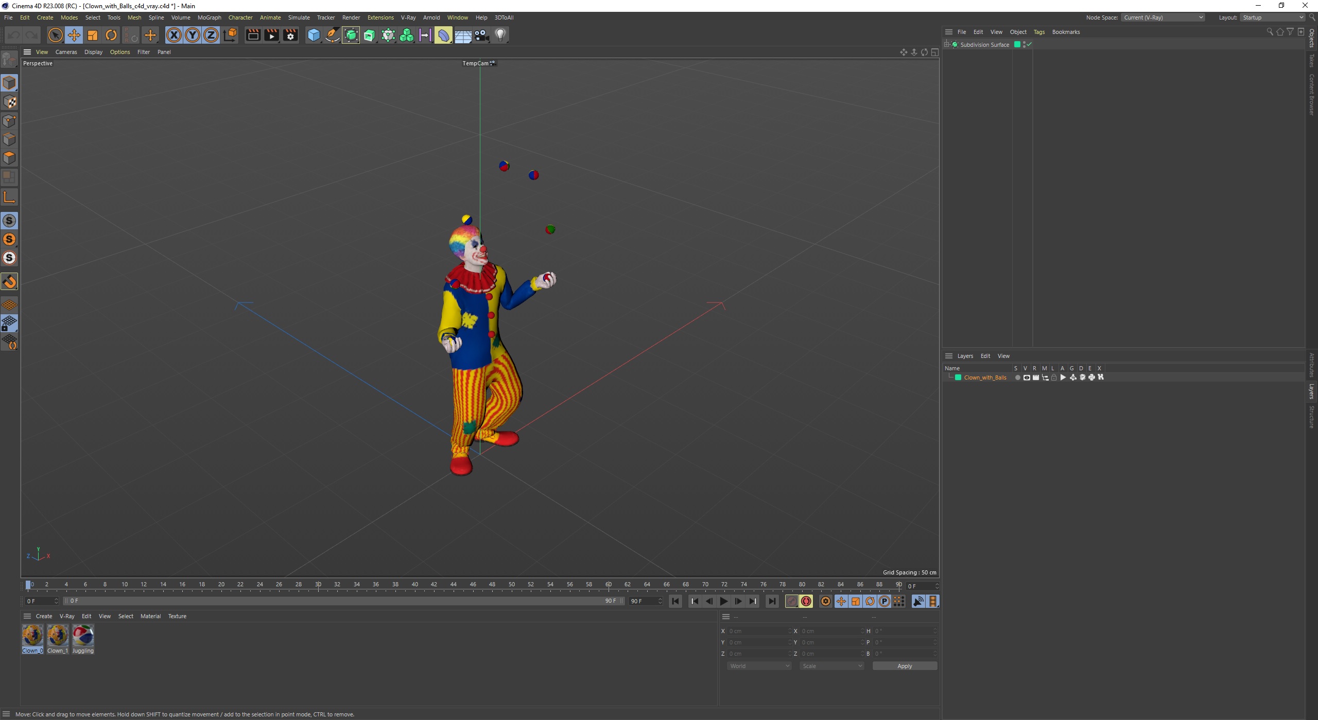 3D Clown with Balls