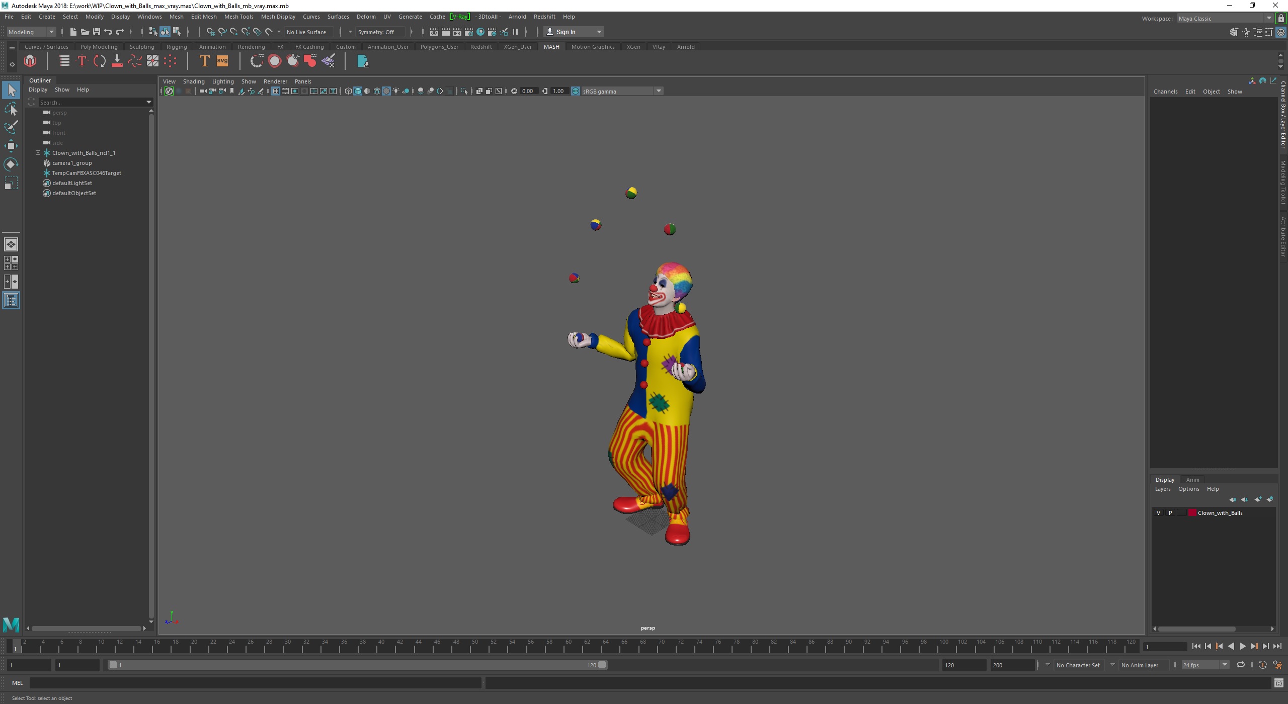 3D Clown with Balls