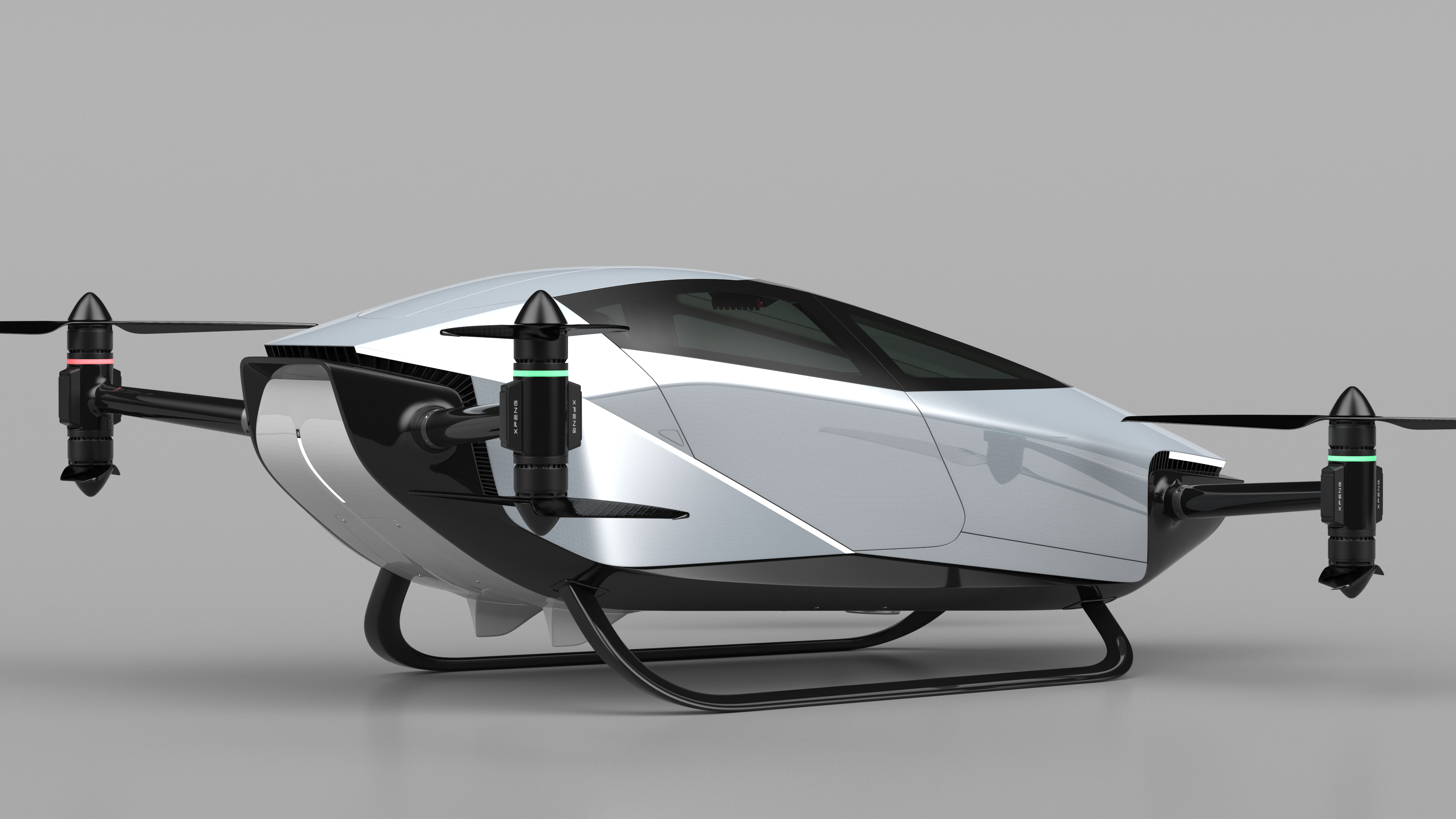 3D model Xpeng X2 Flying Car Rigged for Cinema 4D