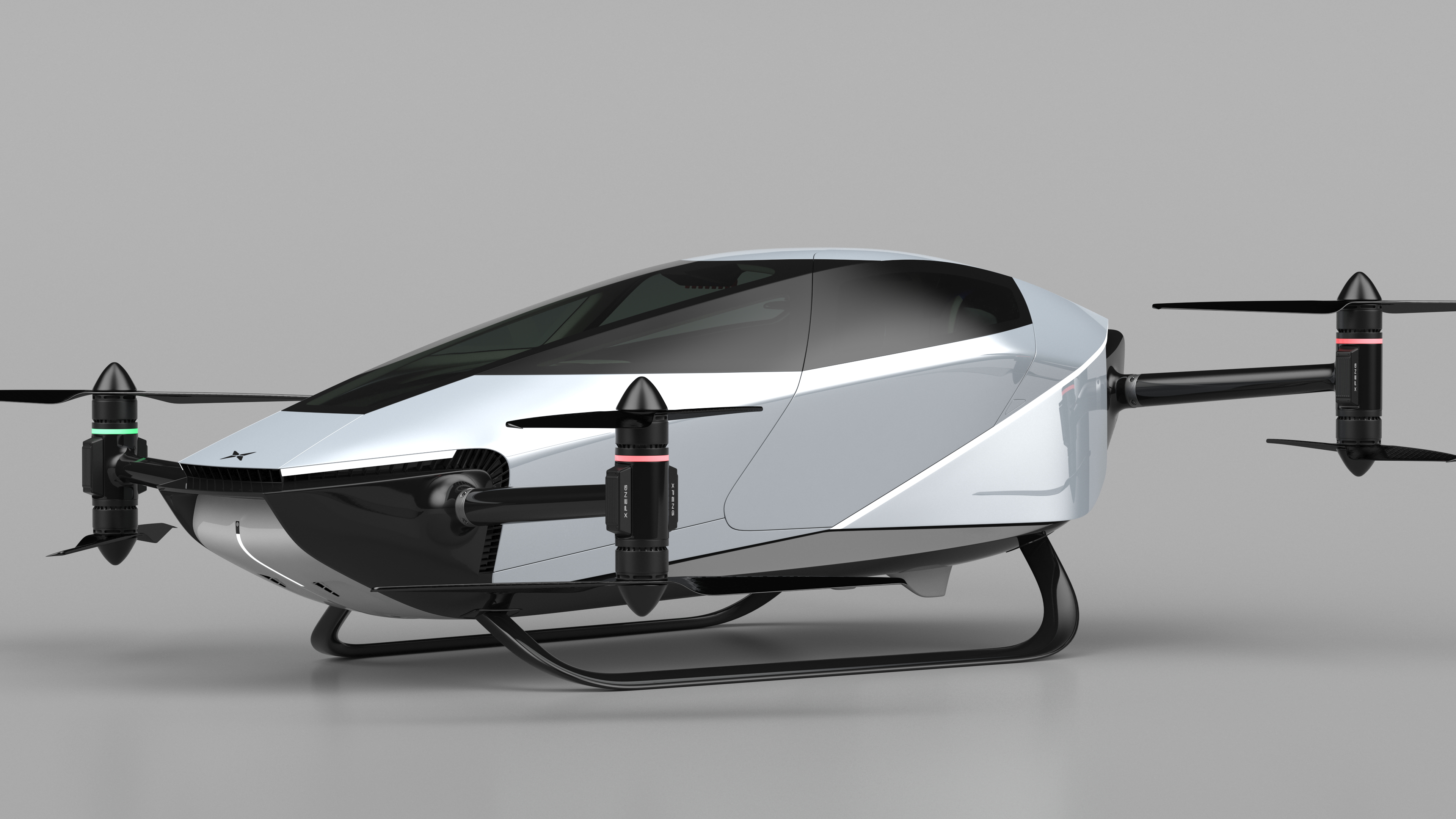 3D model Xpeng X2 Flying Car Rigged for Cinema 4D