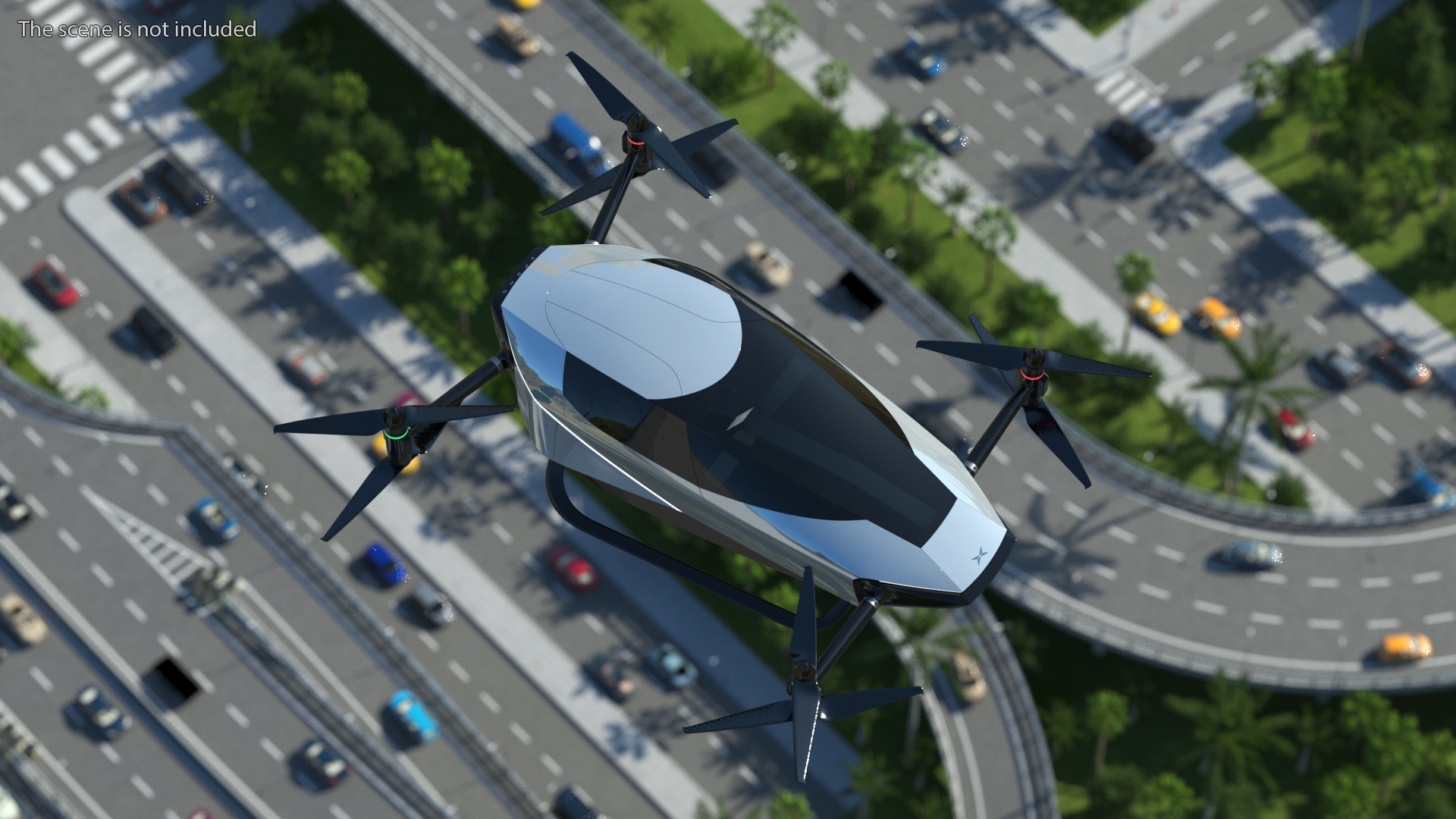 3D model Xpeng X2 Flying Car Rigged for Cinema 4D