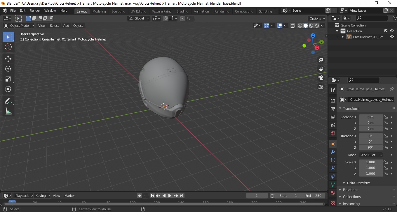 3D CrossHelmet X1 Smart Motorcycle Helmet model
