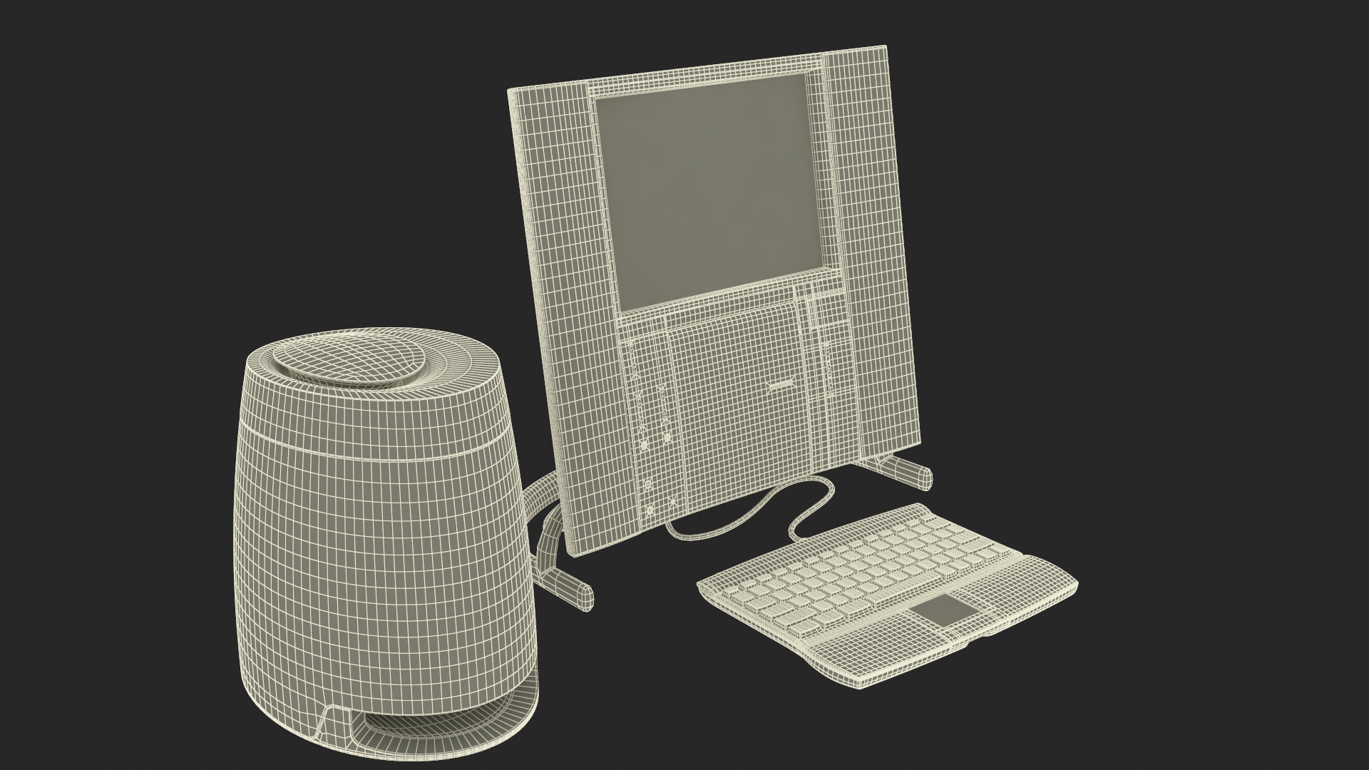 Vintage Apple 20th Anniversary Macintosh with Speakers and Keyboard 3D