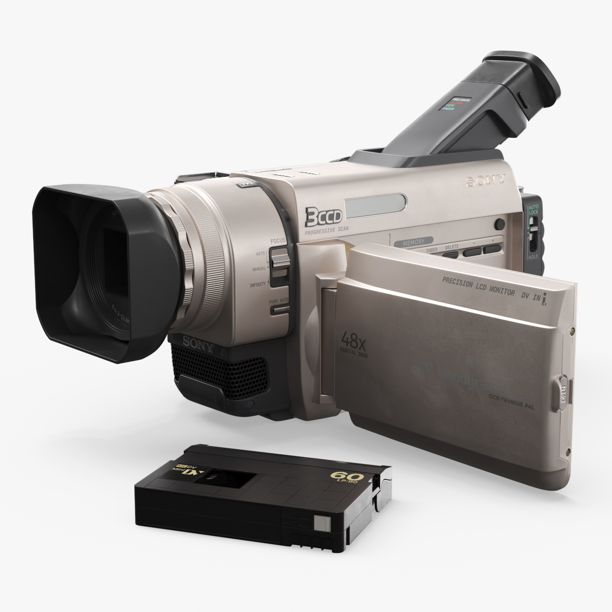 Sony TRV900 MiniDV Camcorder with Tape 3D model preview