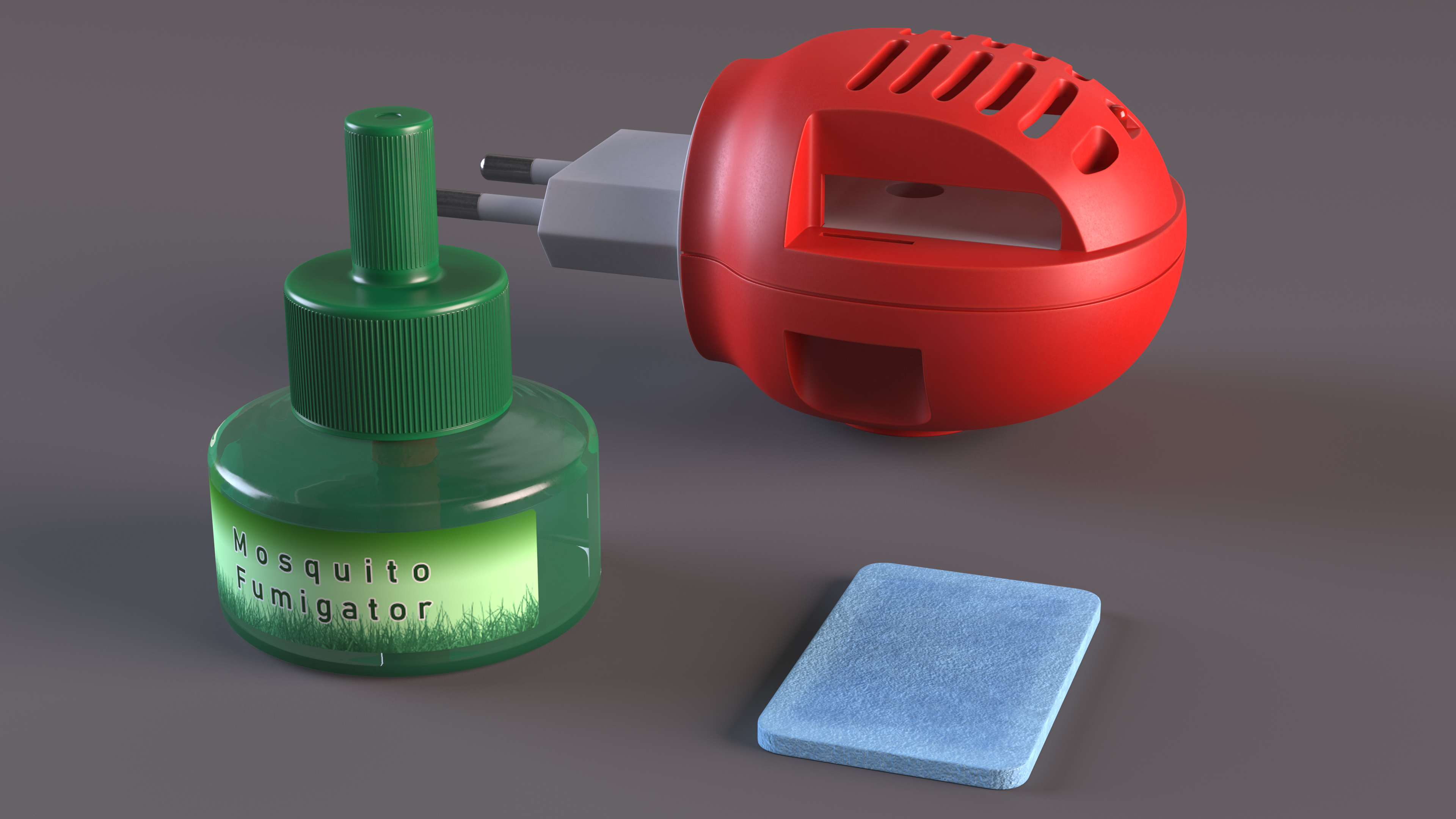 Mosquito Repellent Set Red Disassembled 3D model
