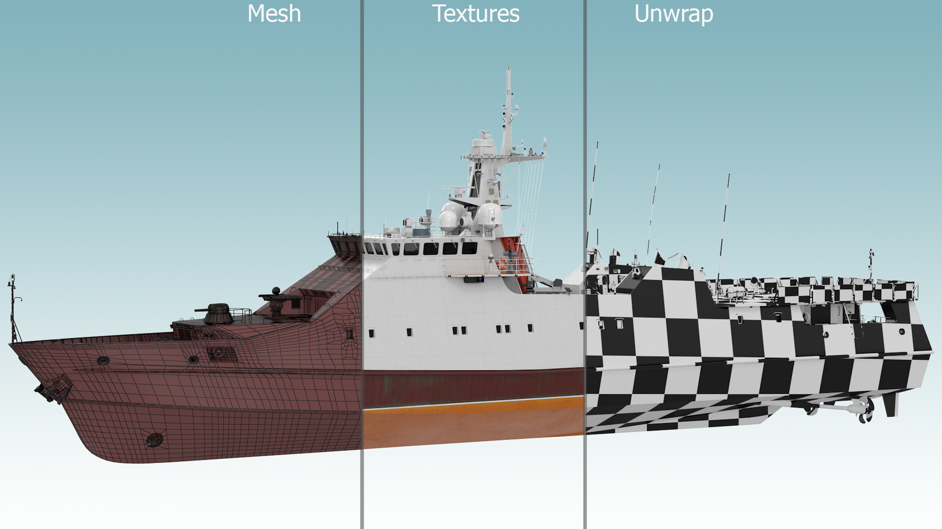 3D Coast Guard Ship Rigged model