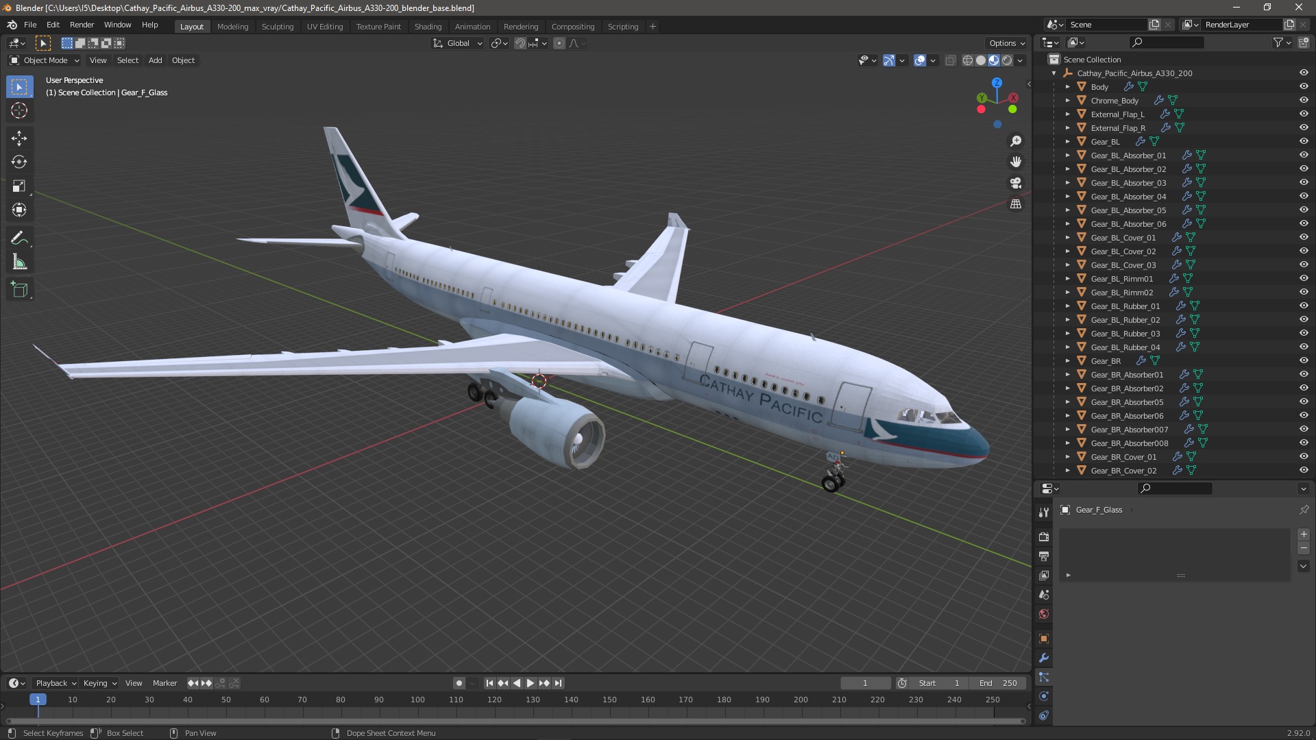 3D model Cathay Pacific Airbus A330-200