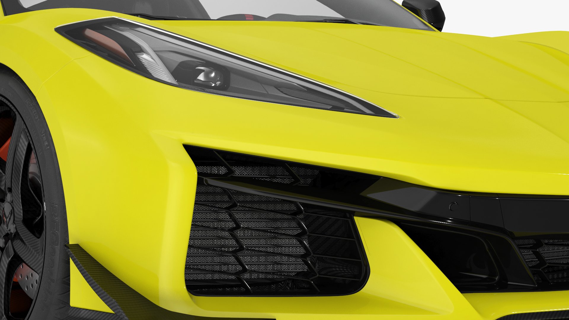 Yellow Chevrolet Corvette Z0 2023 Coupe 3D model