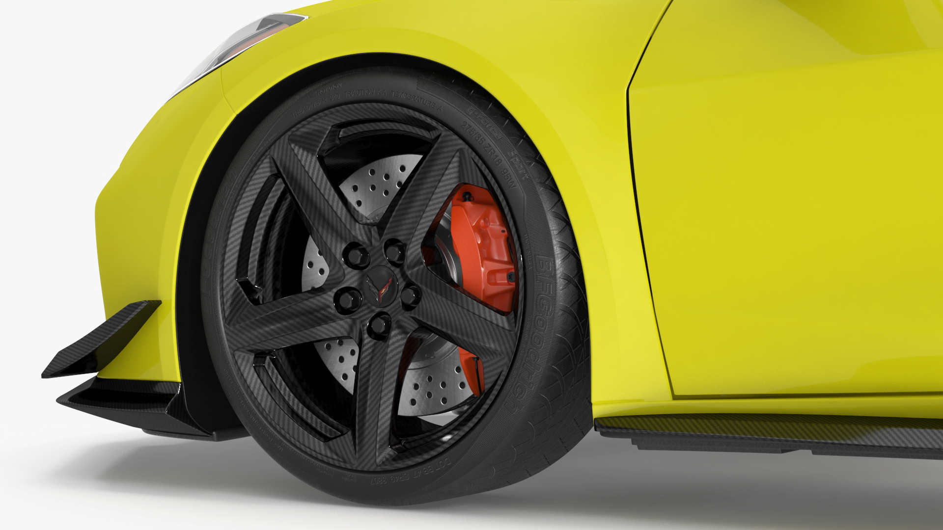 Yellow Chevrolet Corvette Z0 2023 Coupe 3D model