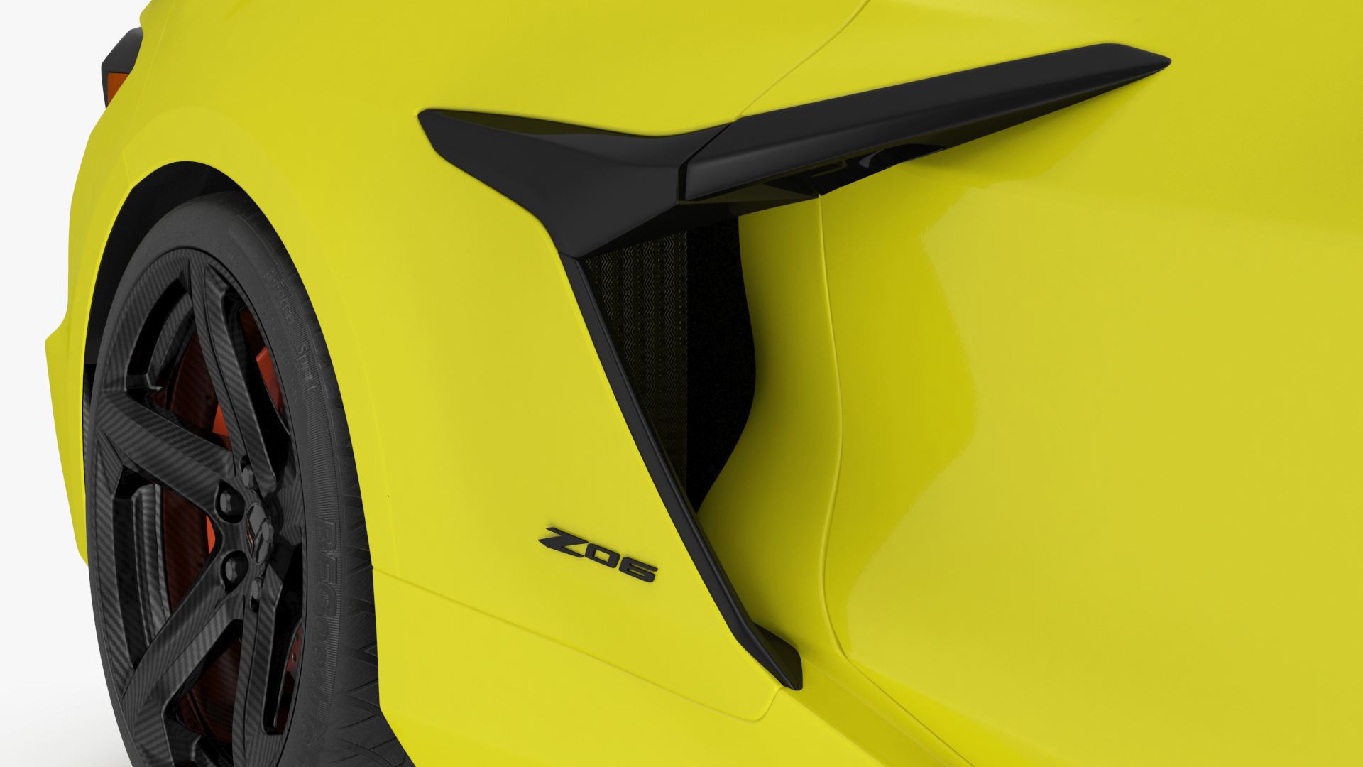 Yellow Chevrolet Corvette Z0 2023 Coupe 3D model