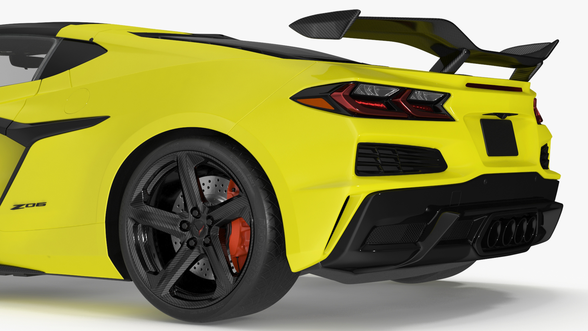 Yellow Chevrolet Corvette Z0 2023 Coupe 3D model