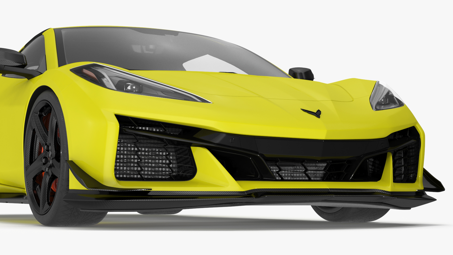 Yellow Chevrolet Corvette Z0 2023 Coupe 3D model