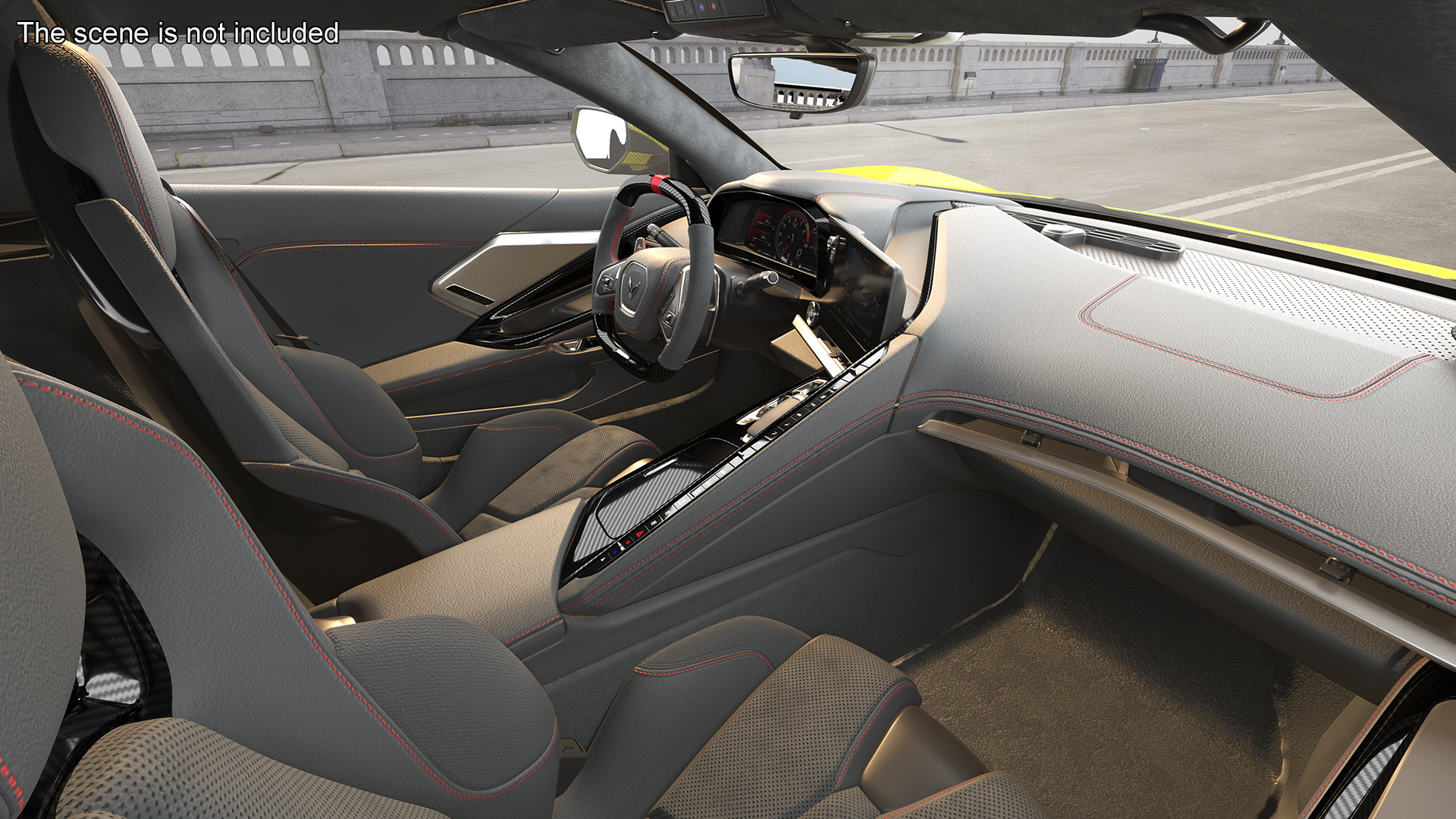 Yellow Chevrolet Corvette Z0 2023 Coupe 3D model