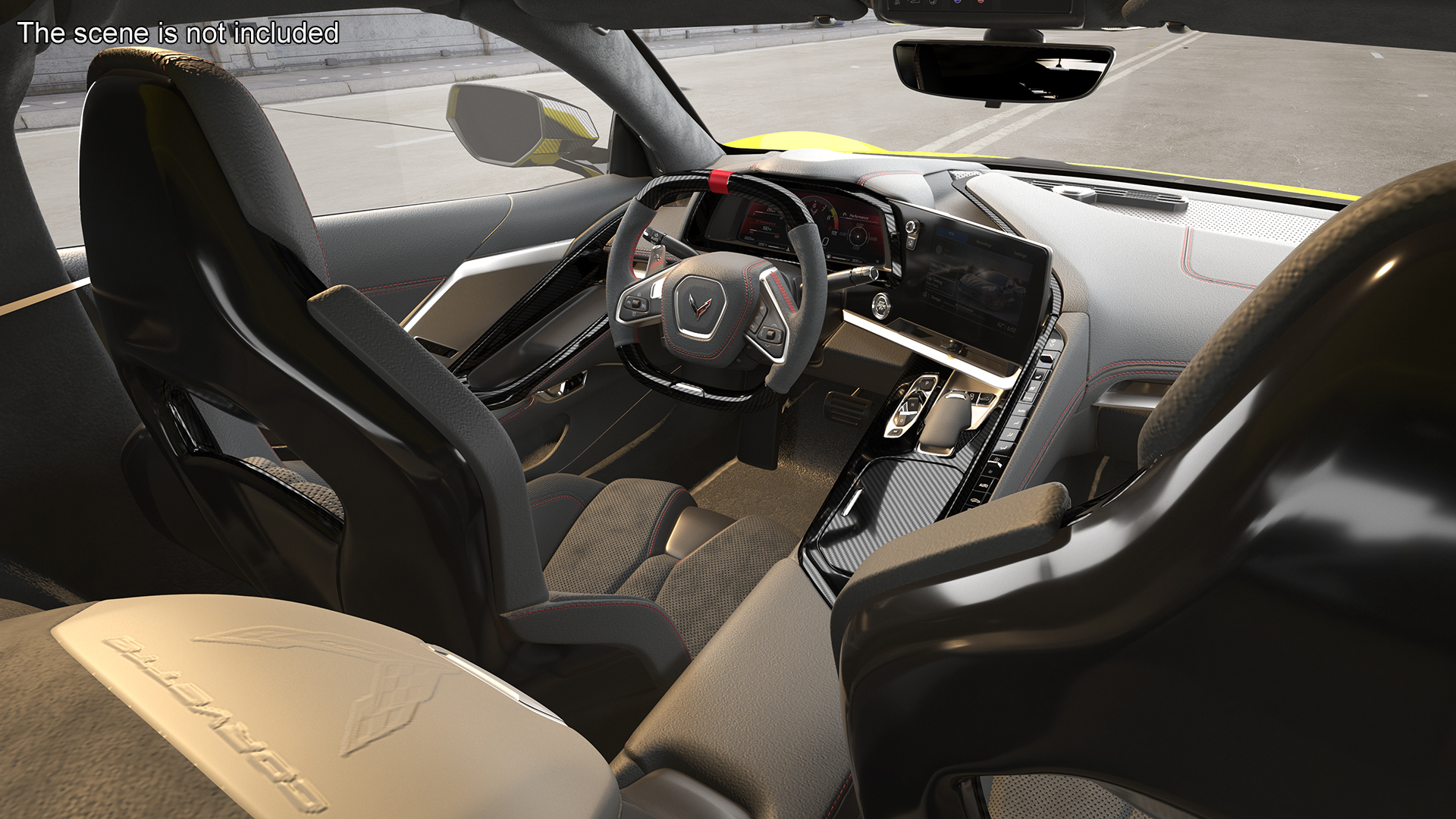 Yellow Chevrolet Corvette Z0 2023 Coupe 3D model