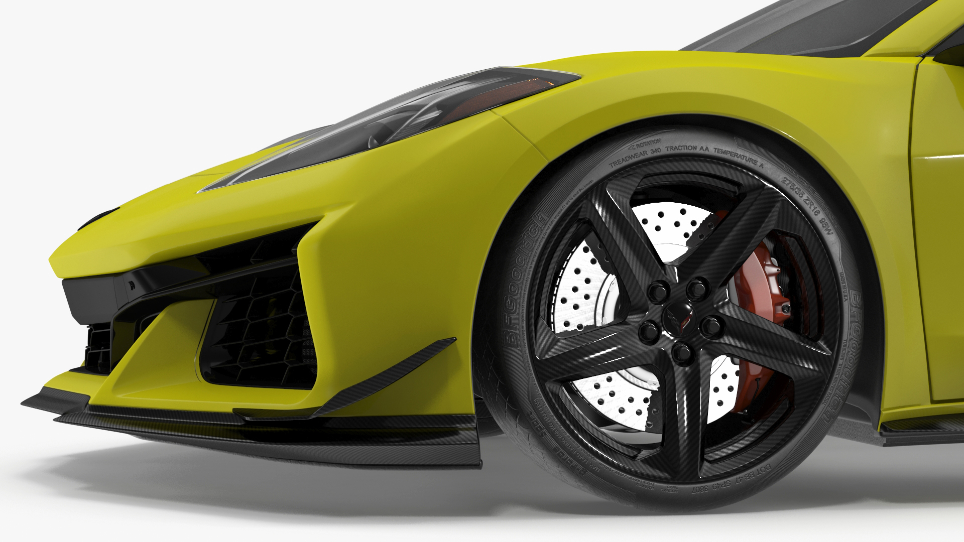 Yellow Chevrolet Corvette Z0 2023 Coupe 3D model
