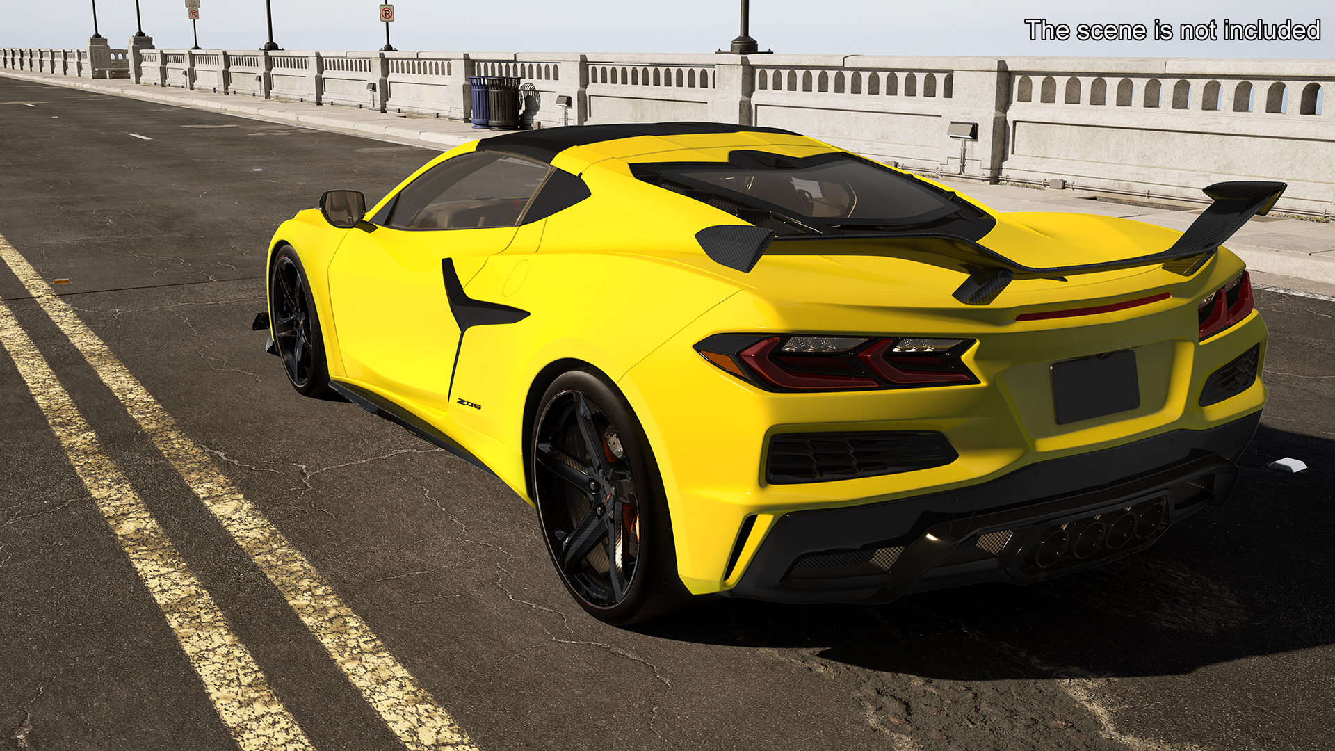 Yellow Chevrolet Corvette Z0 2023 Coupe 3D model