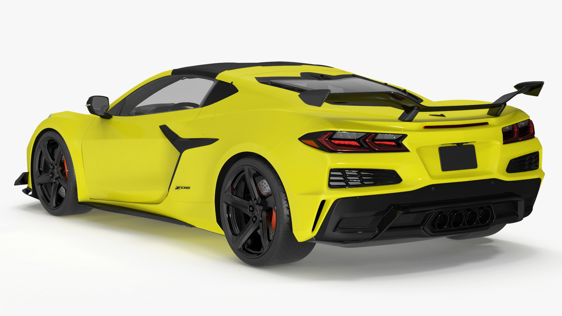 Yellow Chevrolet Corvette Z0 2023 Coupe 3D model