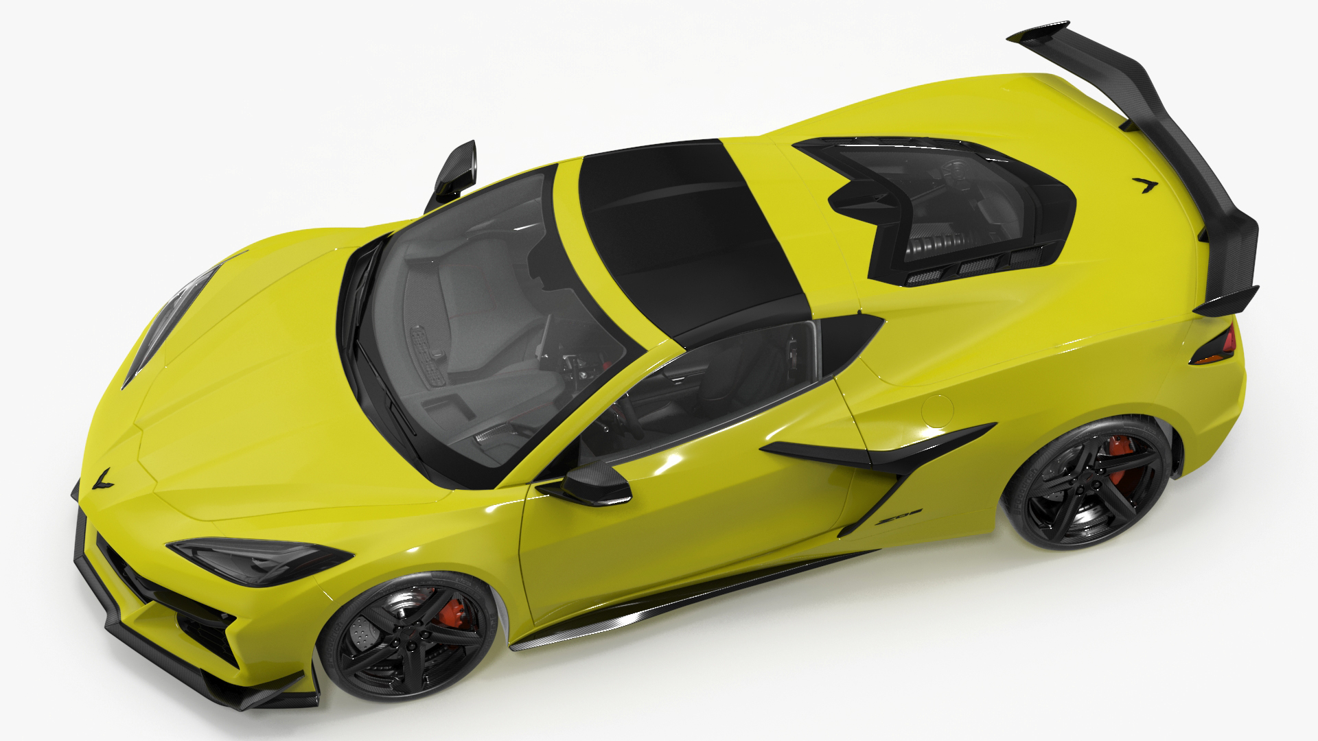 Yellow Chevrolet Corvette Z0 2023 Coupe 3D model