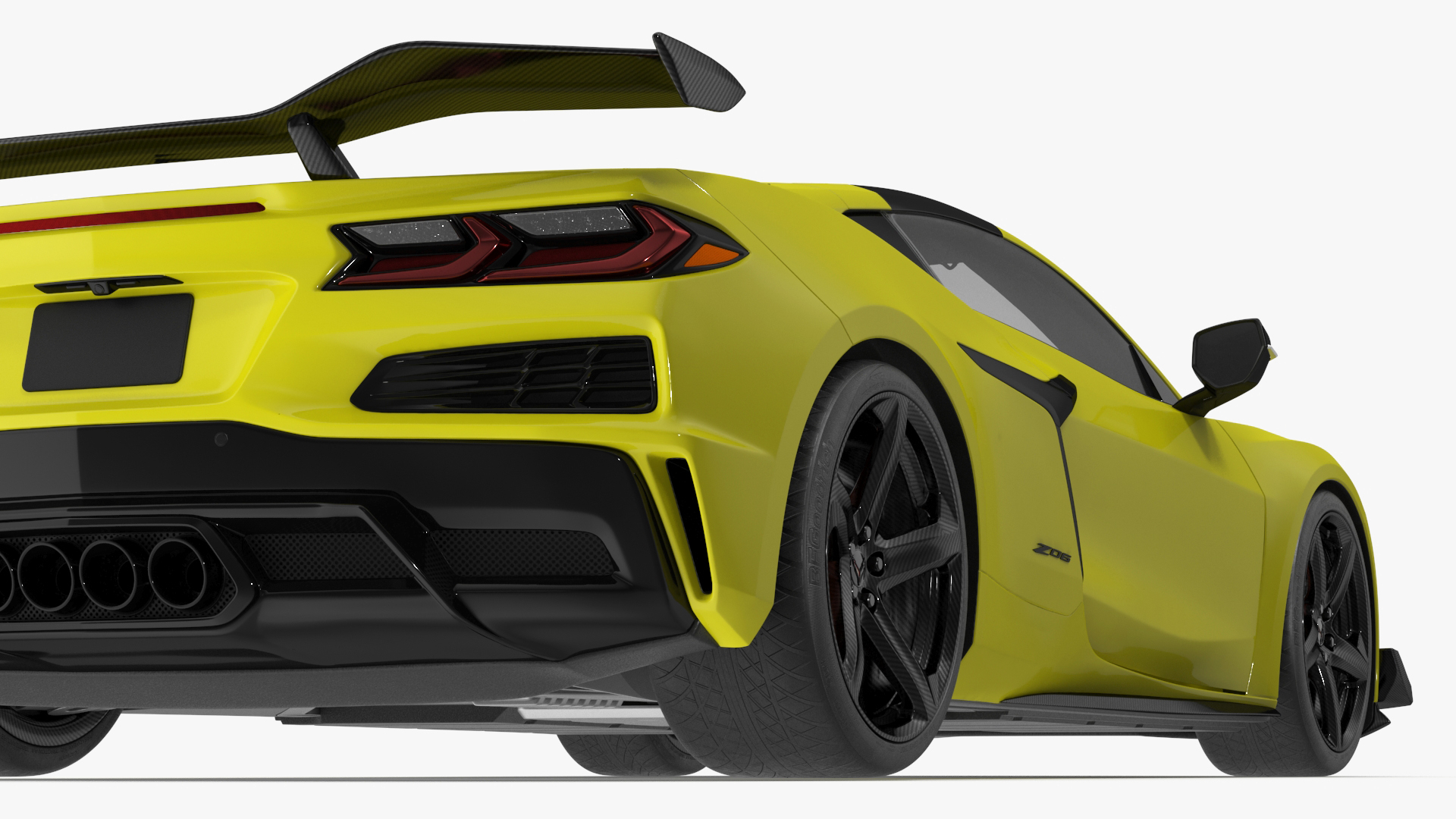 Yellow Chevrolet Corvette Z0 2023 Coupe 3D model