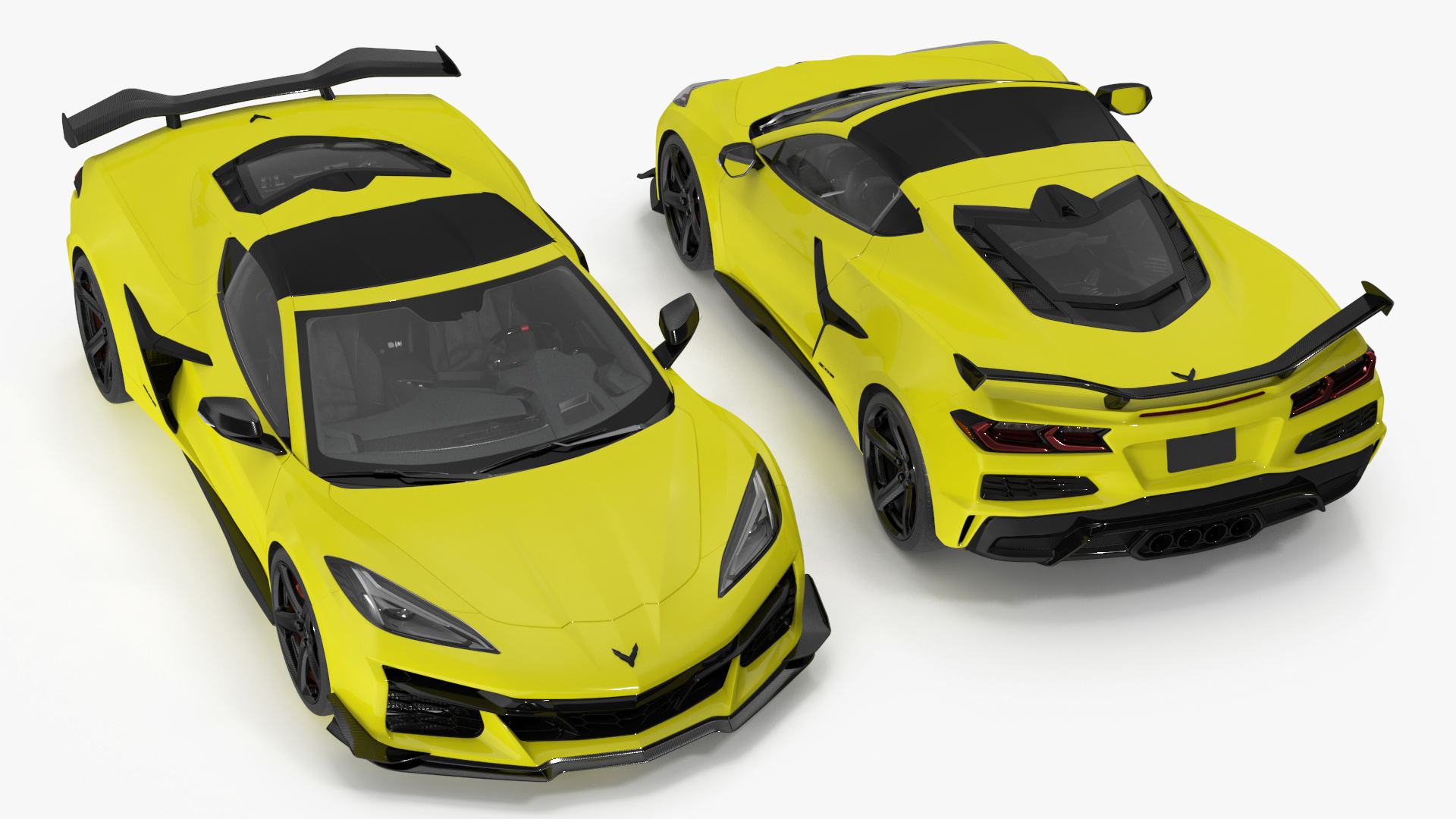 Yellow Chevrolet Corvette Z0 2023 Coupe 3D model