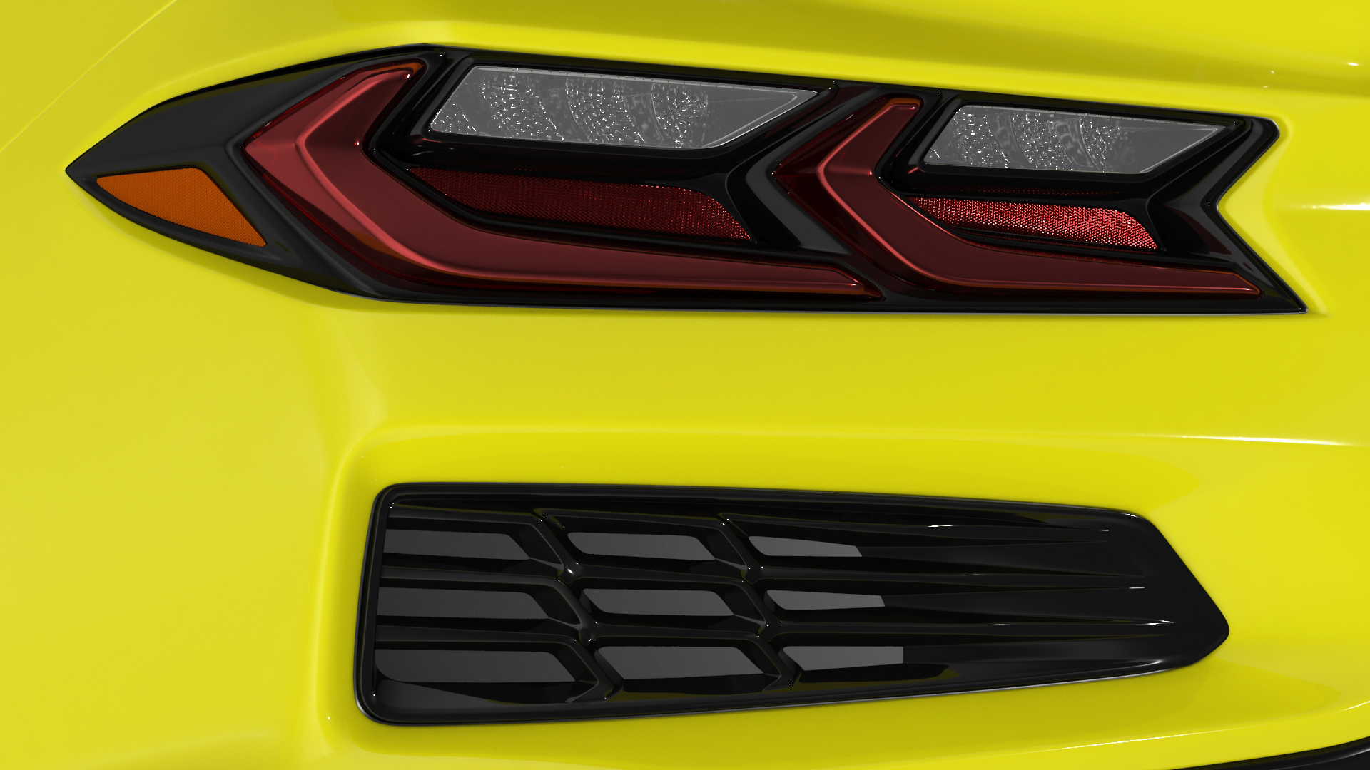 Yellow Chevrolet Corvette Z0 2023 Coupe 3D model