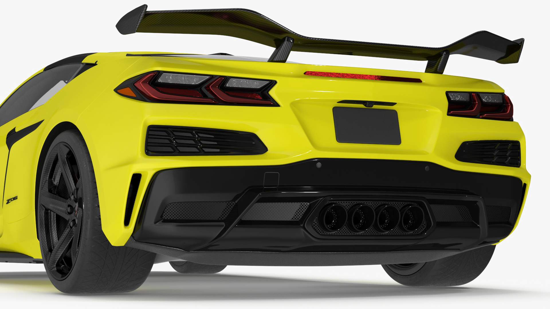 Yellow Chevrolet Corvette Z0 2023 Coupe 3D model