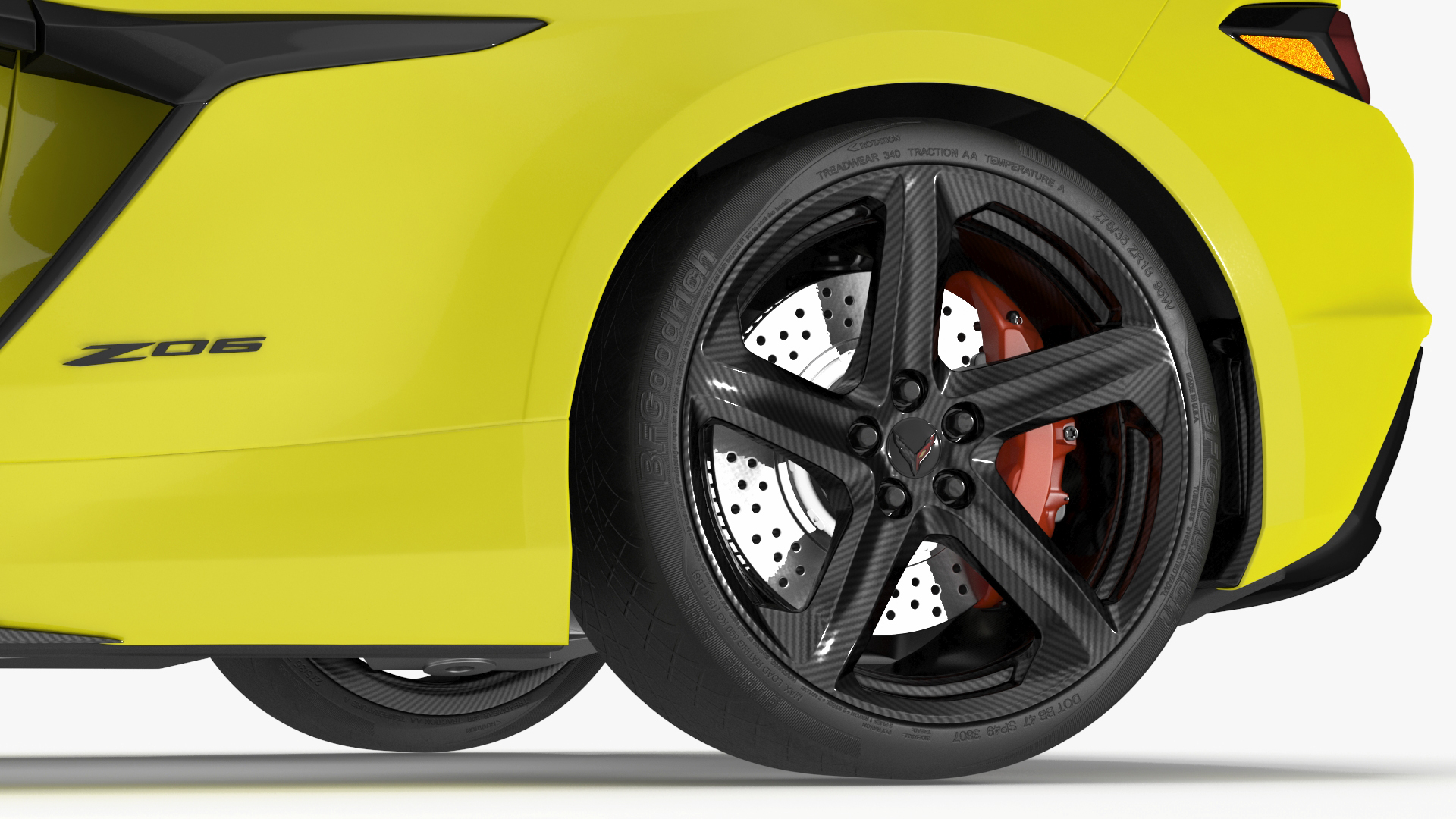 Yellow Chevrolet Corvette Z0 2023 Coupe 3D model
