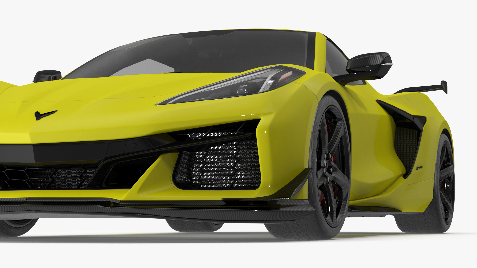 Yellow Chevrolet Corvette Z0 2023 Coupe 3D model