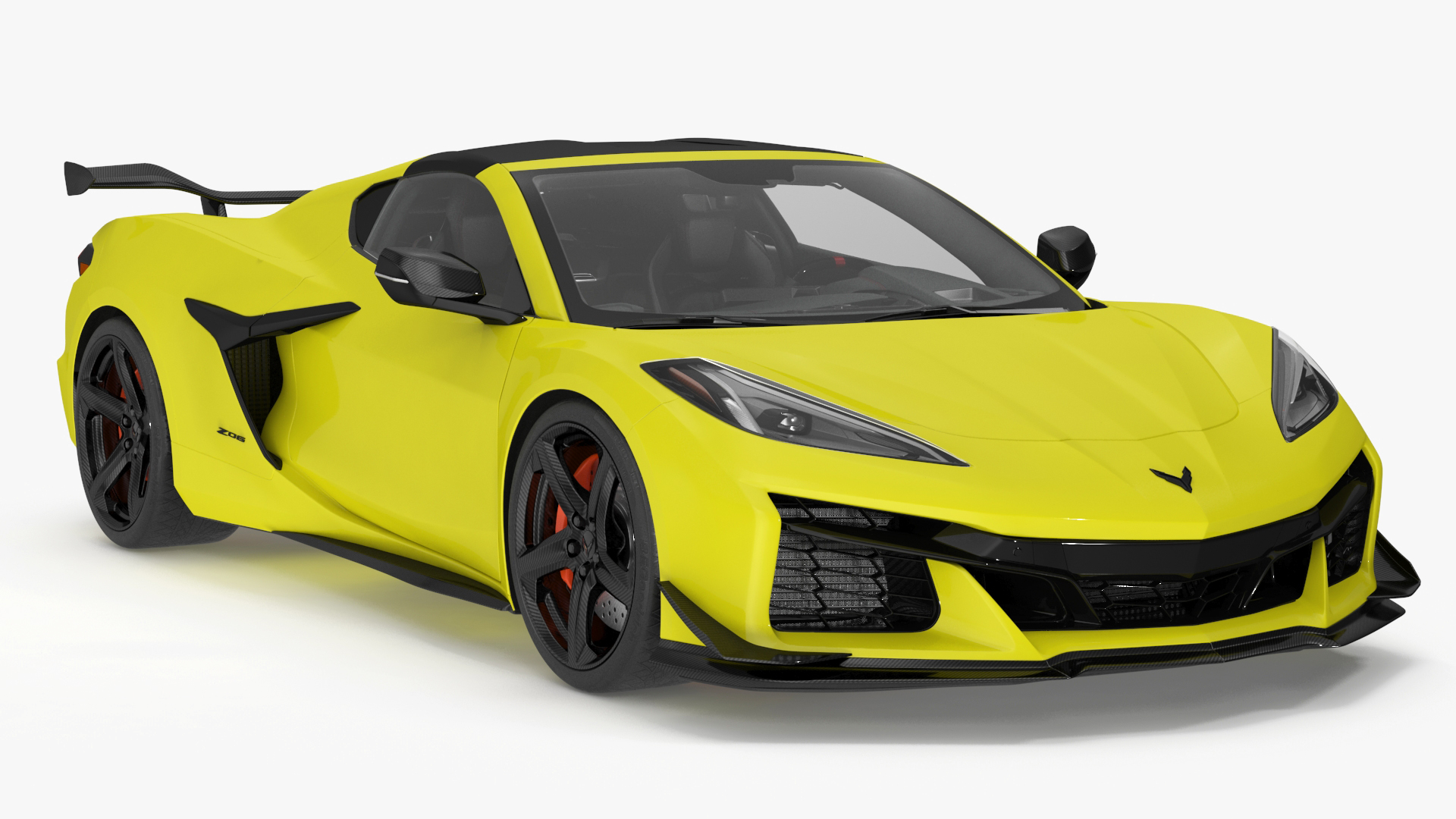Yellow Chevrolet Corvette Z0 2023 Coupe 3D model