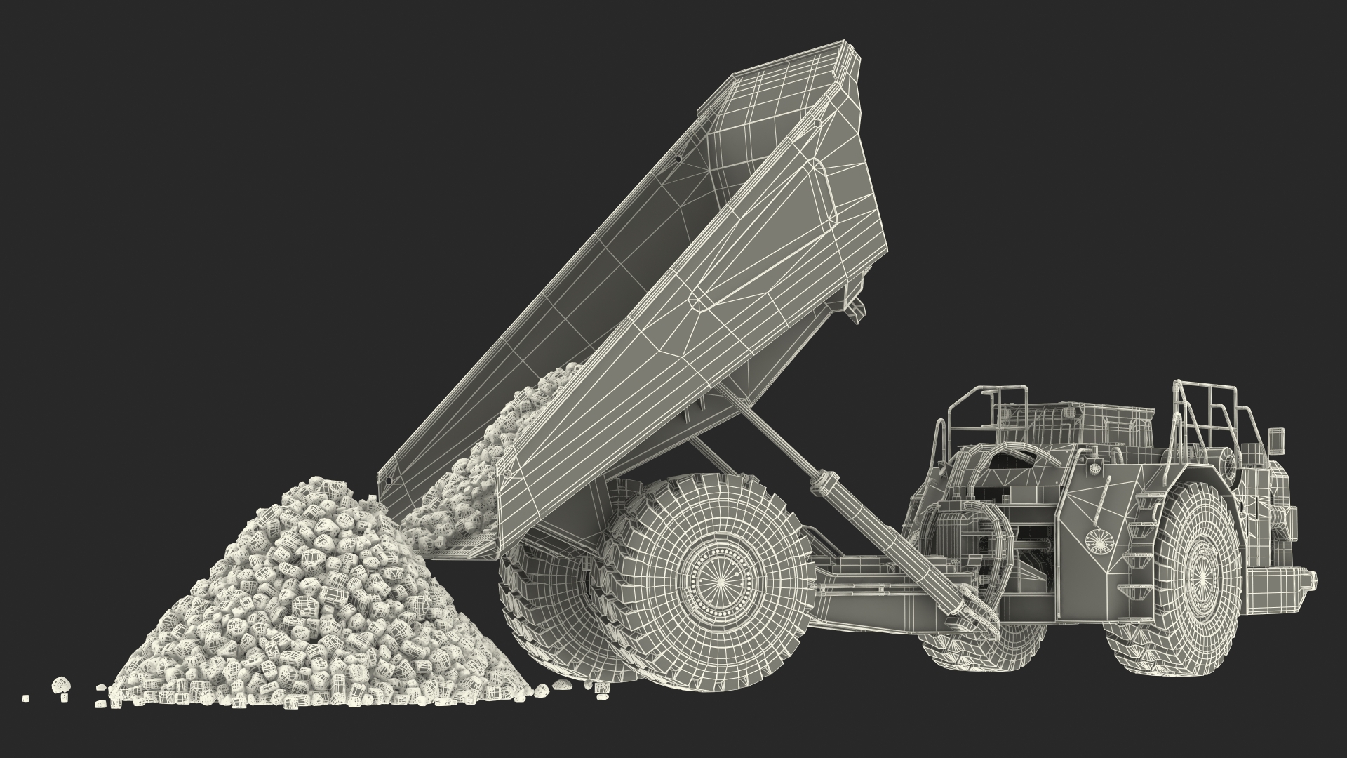 Underground Truck Unload Coal 3D model