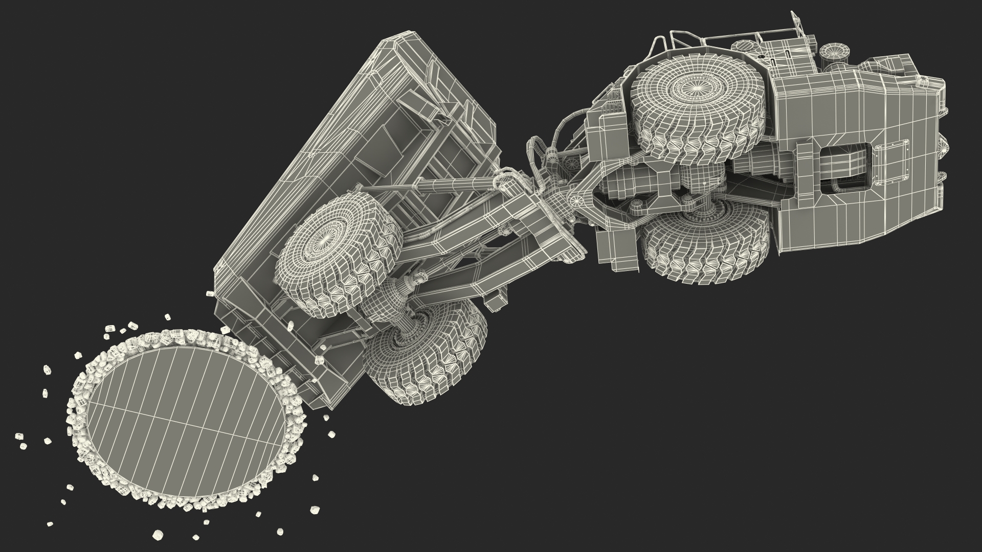 Underground Truck Unload Coal 3D model