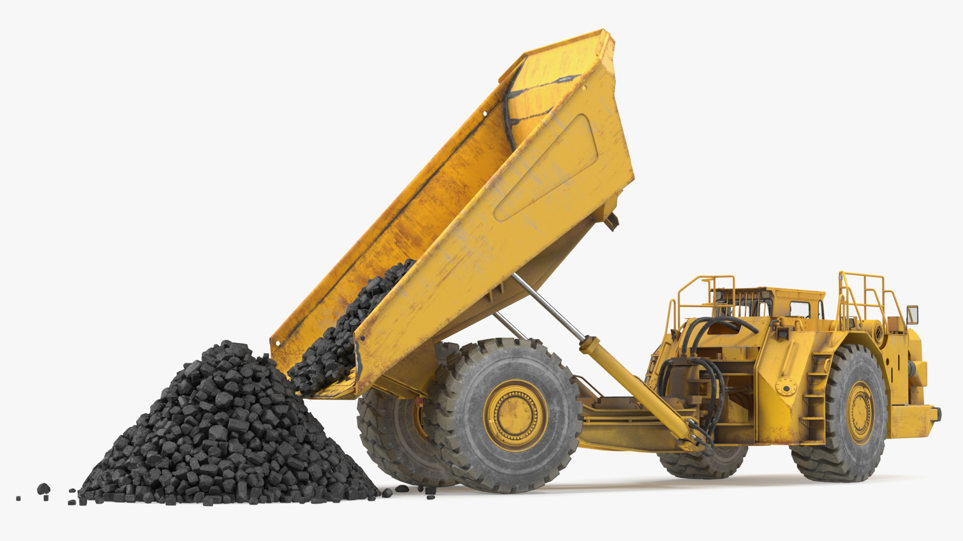 Underground Truck Unload Coal 3D model