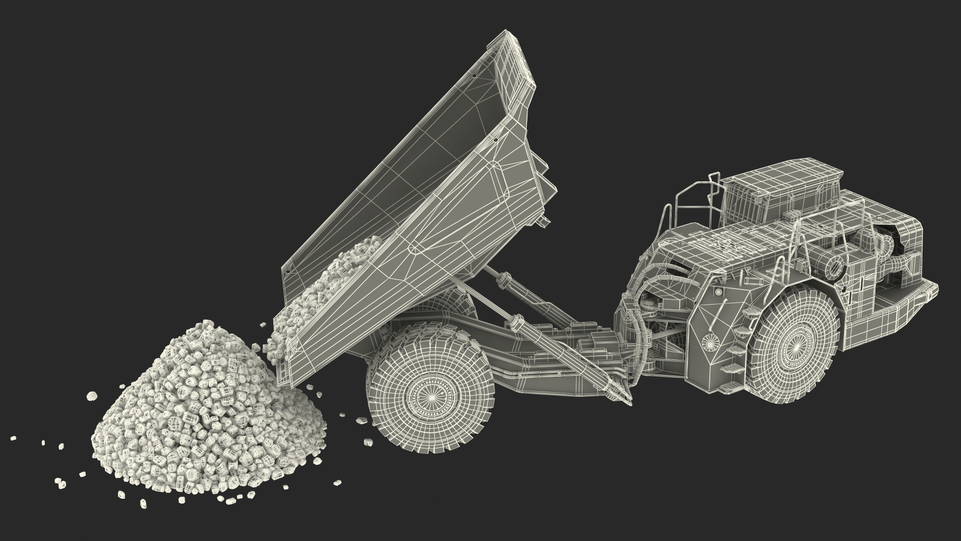 Underground Truck Unload Coal 3D model