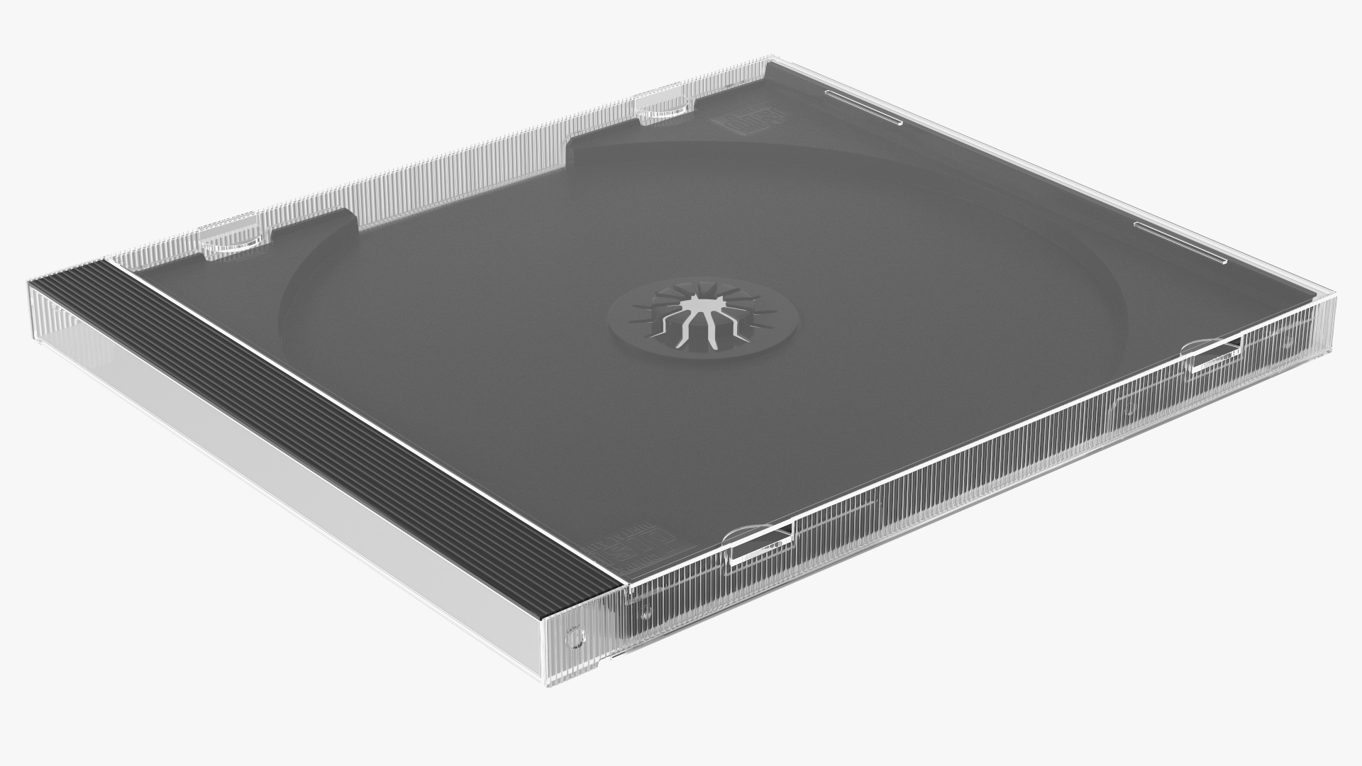 Single Clear CD Jewel Case with Black Tray 3D
