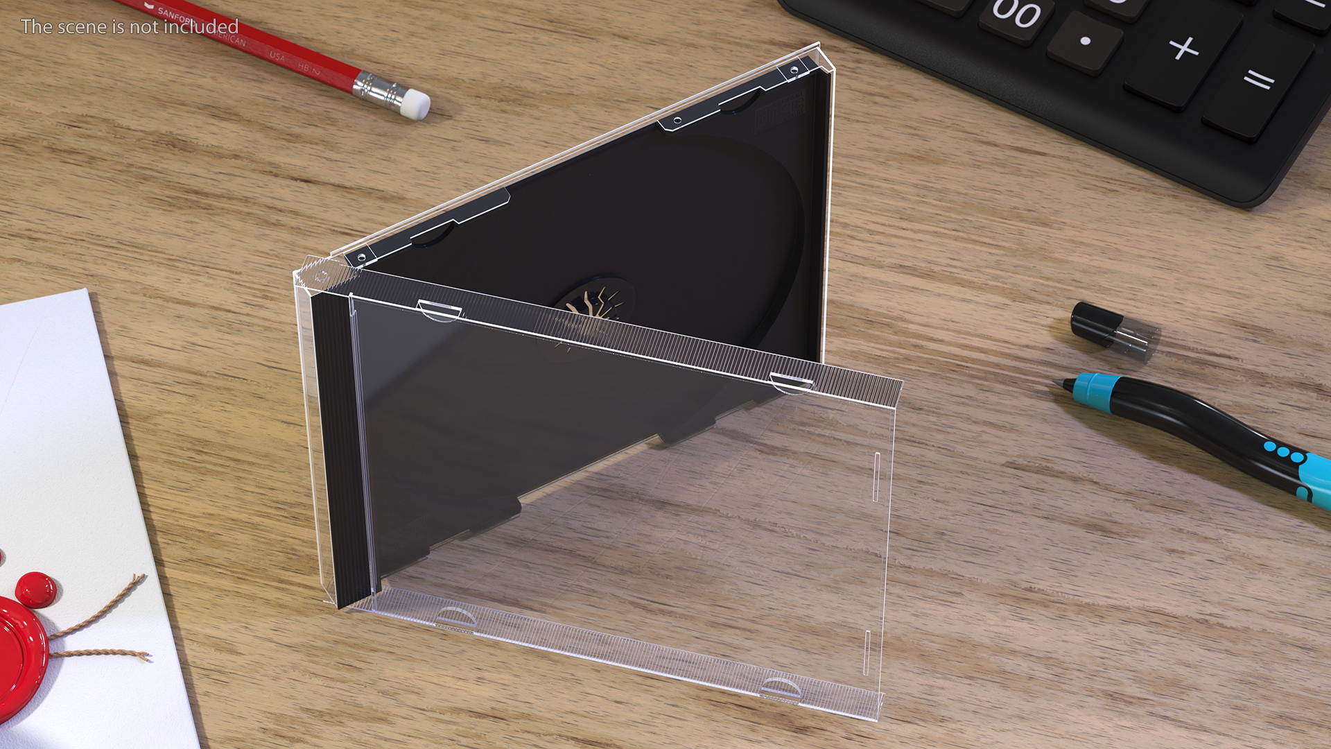 Single Clear CD Jewel Case with Black Tray 3D