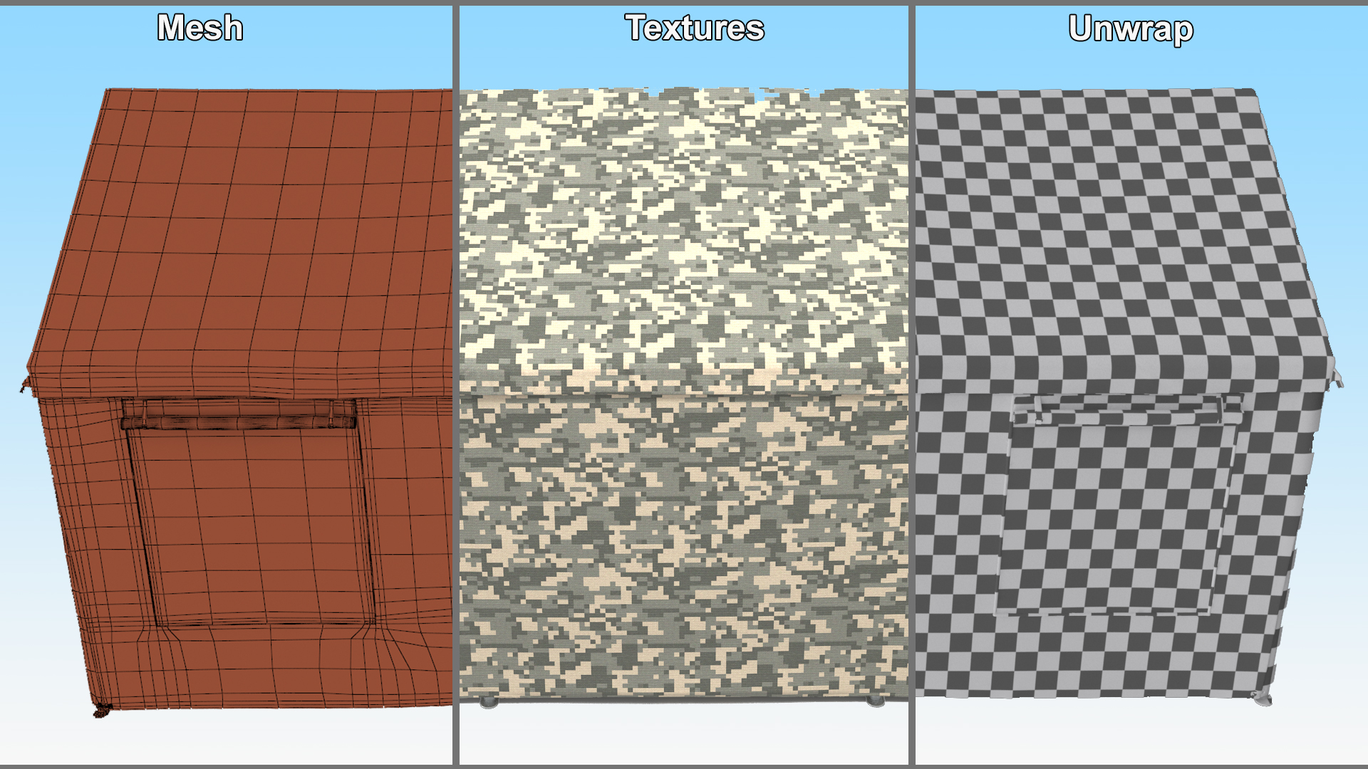 Carport Tent Camouflage Color 3D model