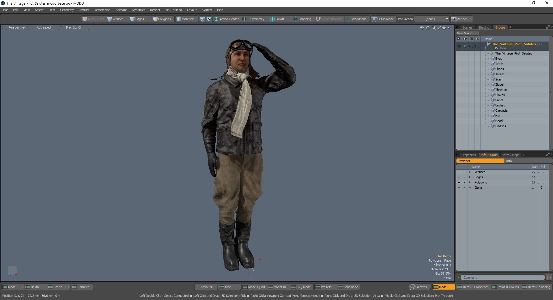 3D model The Vintage Pilot Salutes