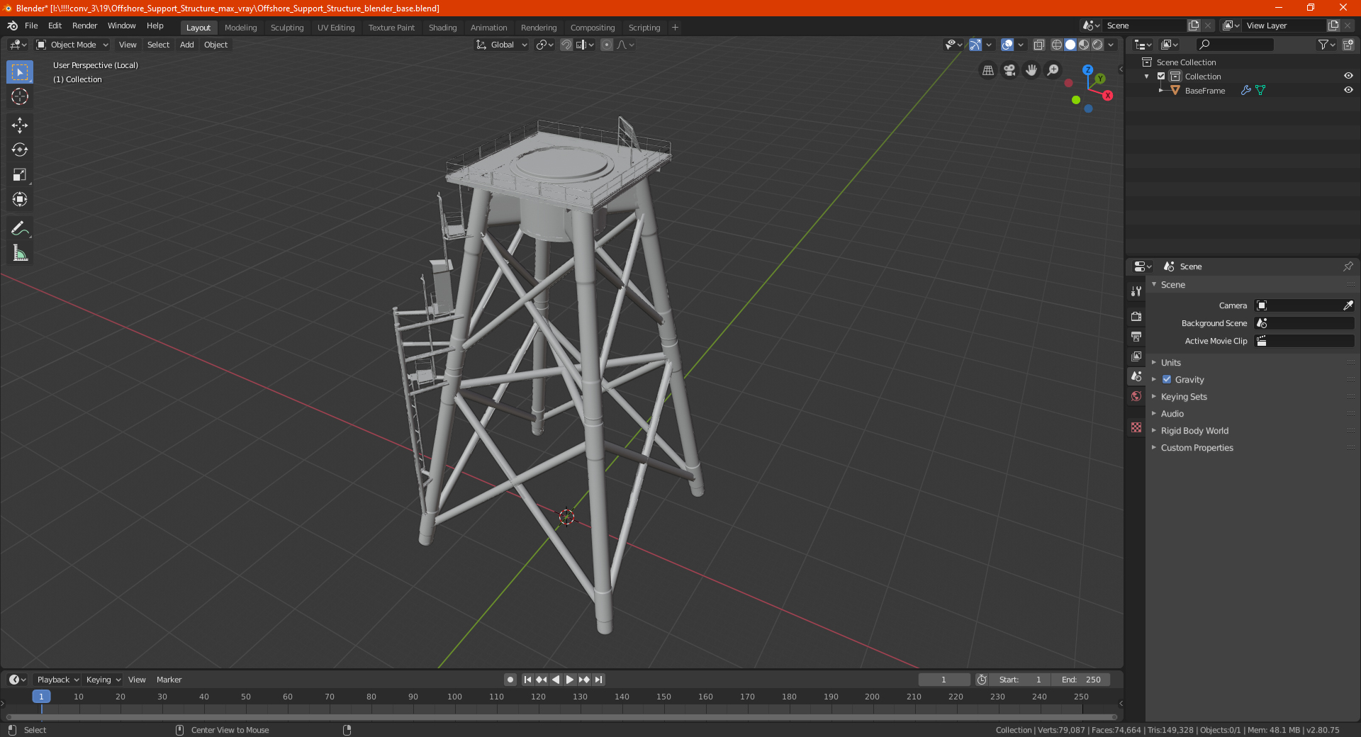 3D Offshore Support Structure