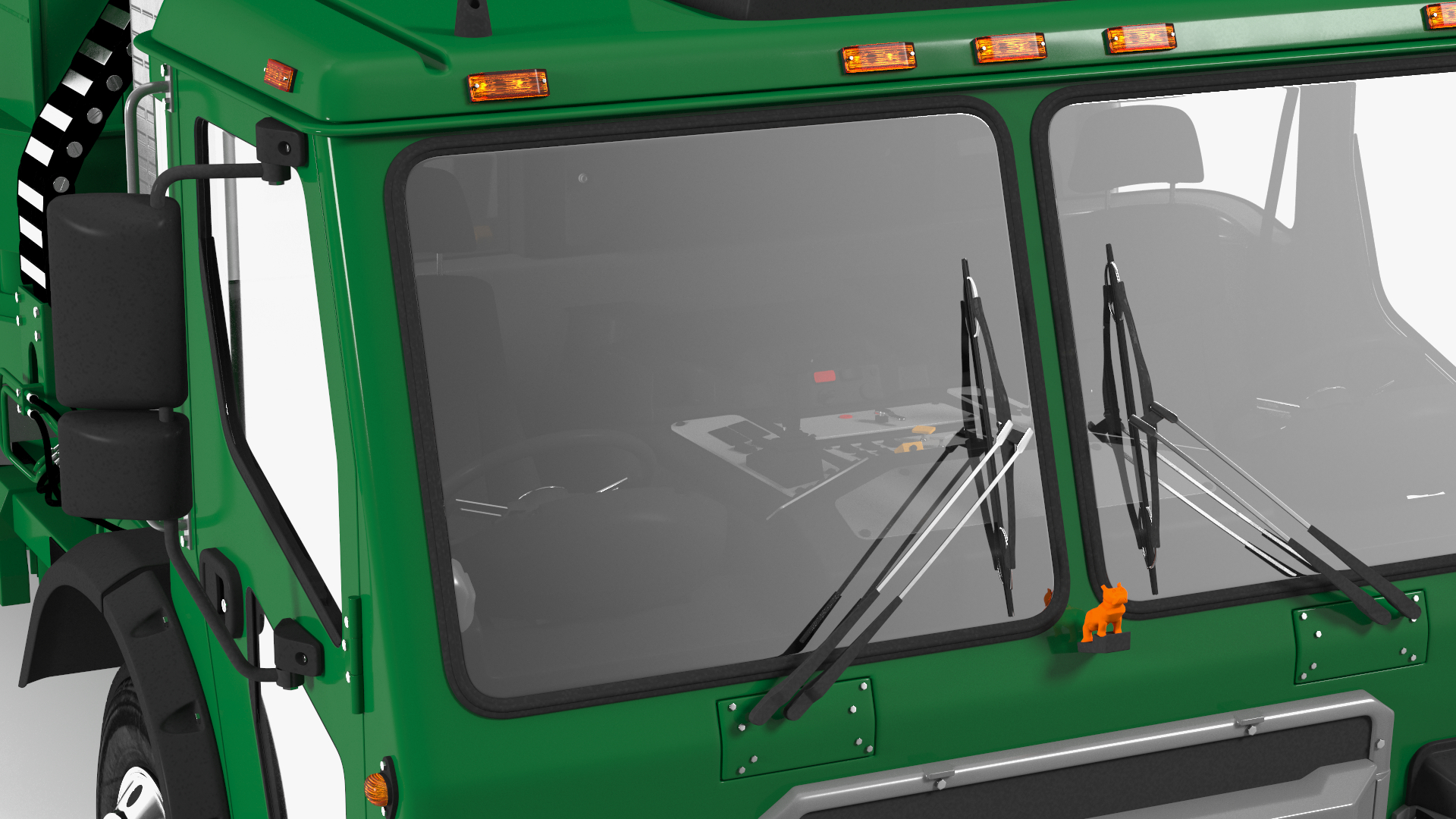 Trash Truck Electric Green Rigged for Maya 3D