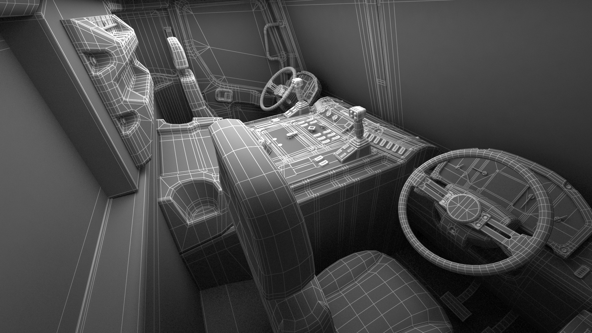 Trash Truck Electric Green Rigged for Maya 3D