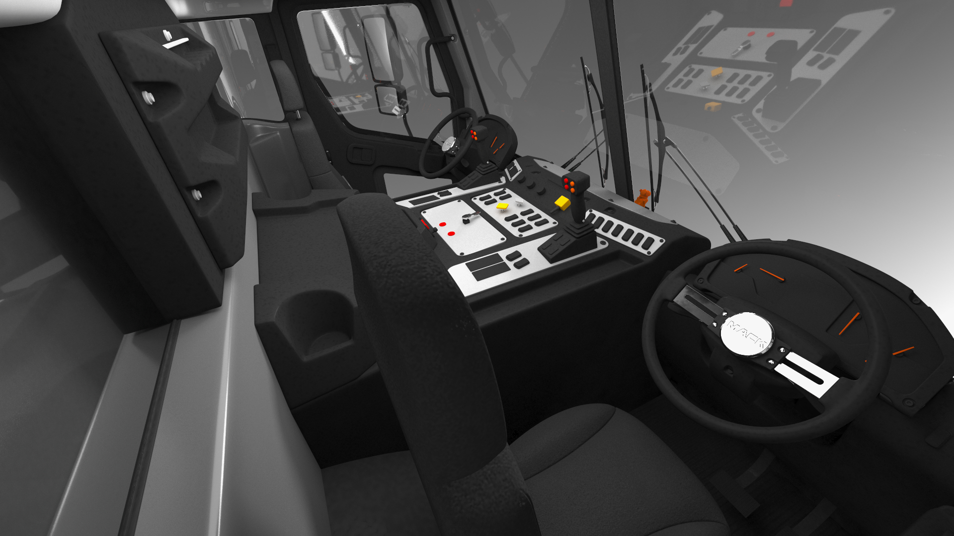 Trash Truck Electric Green Rigged for Maya 3D