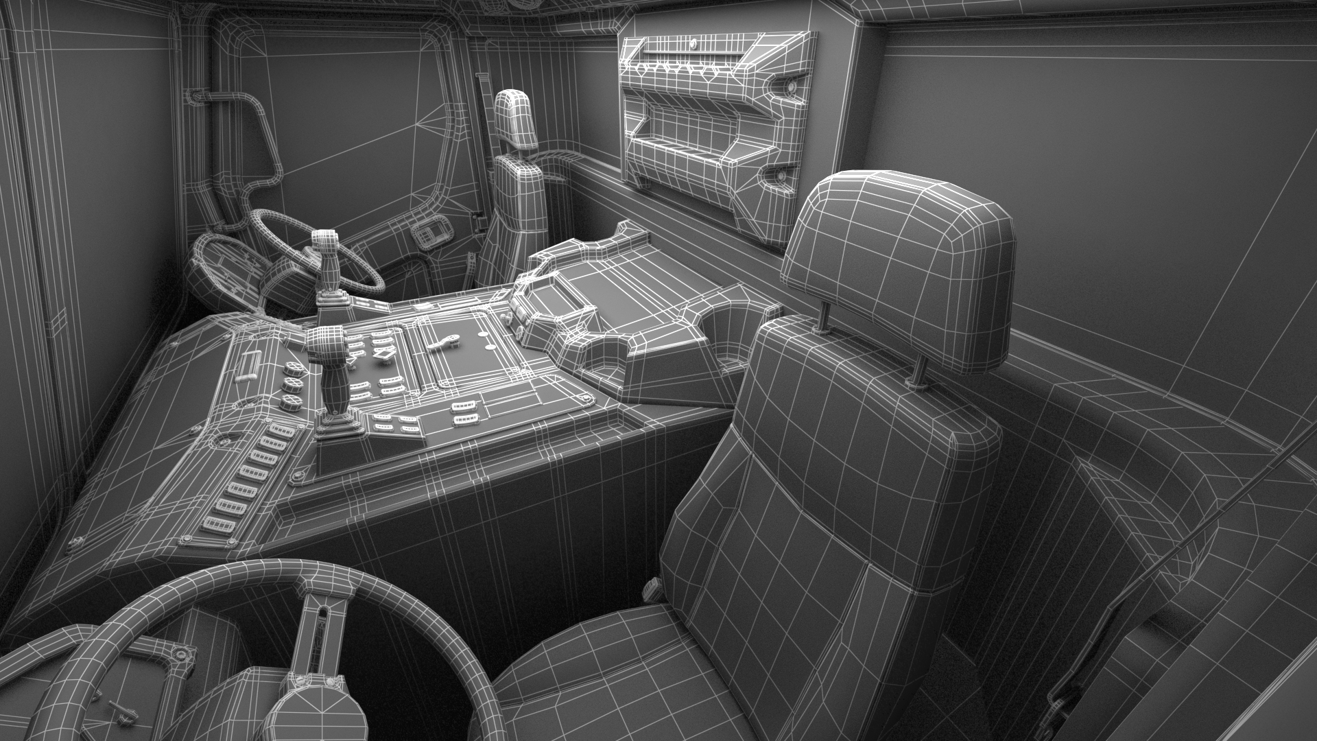 Trash Truck Electric Green Rigged for Maya 3D